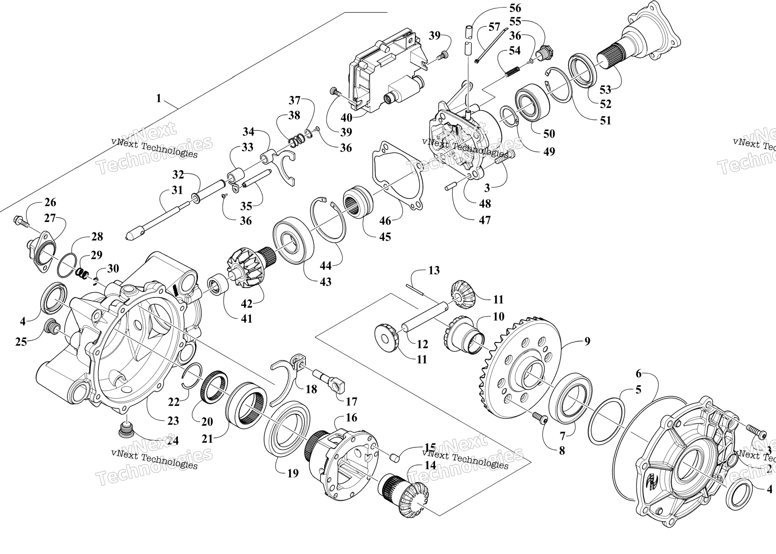 Передняя часть Drive Gearcase Assembly