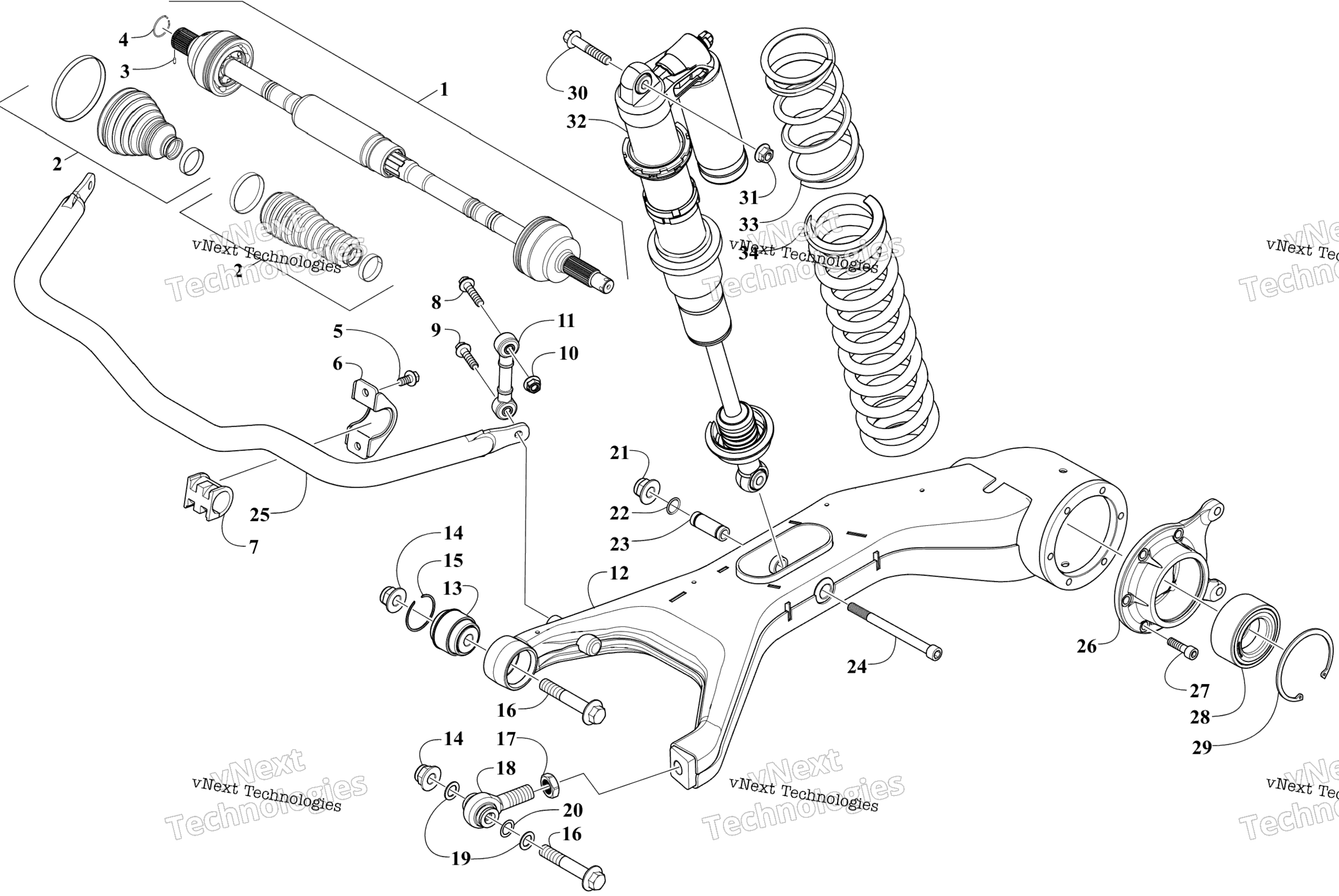 Задняя часть Suspension Assembly