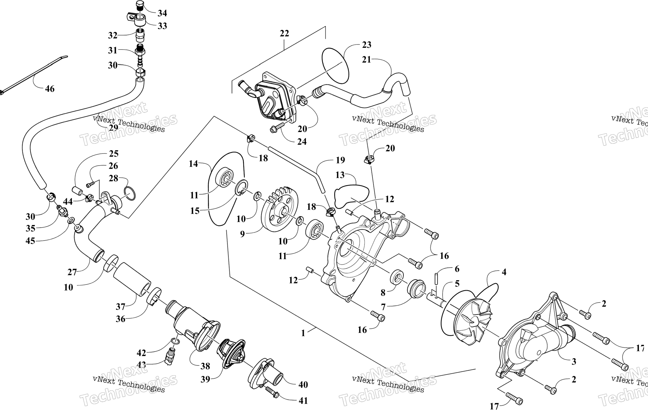 Система охлаждения Pump And Thermostat Assembly