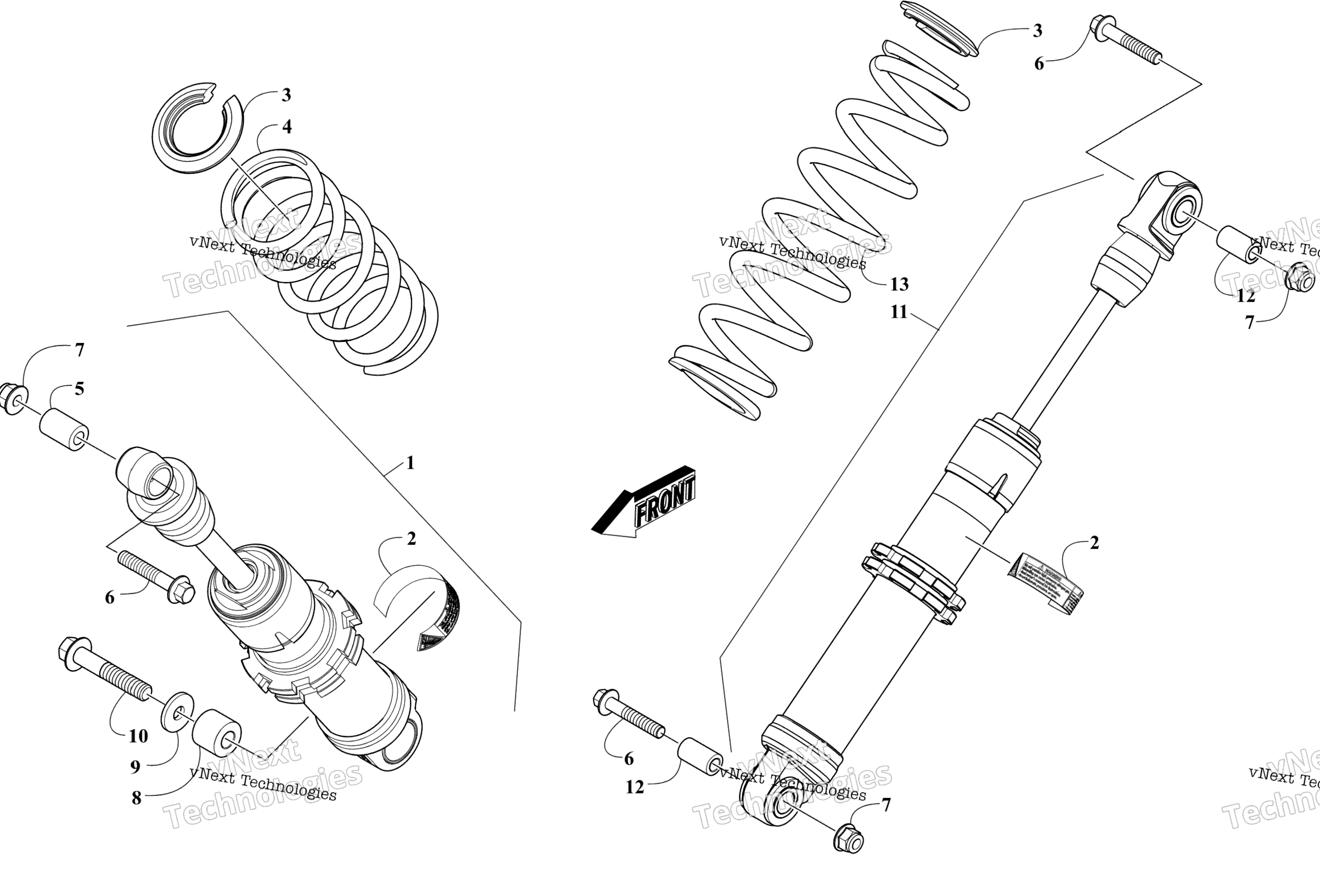 Задняя часть Suspension Shock Absorbers