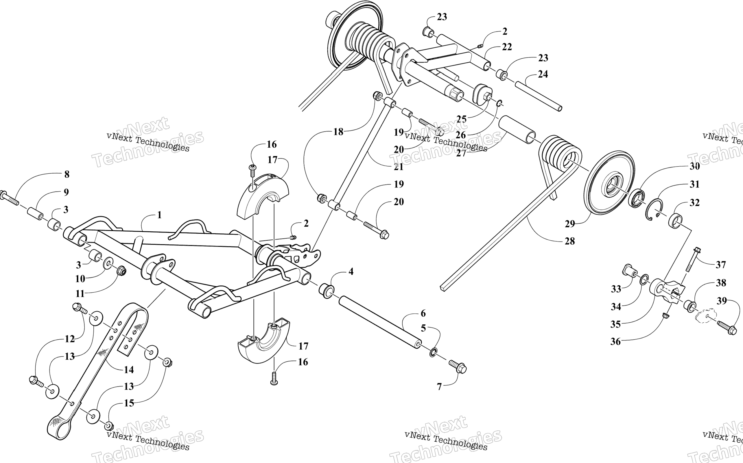 Задняя часть Suspension Arm Assemblies