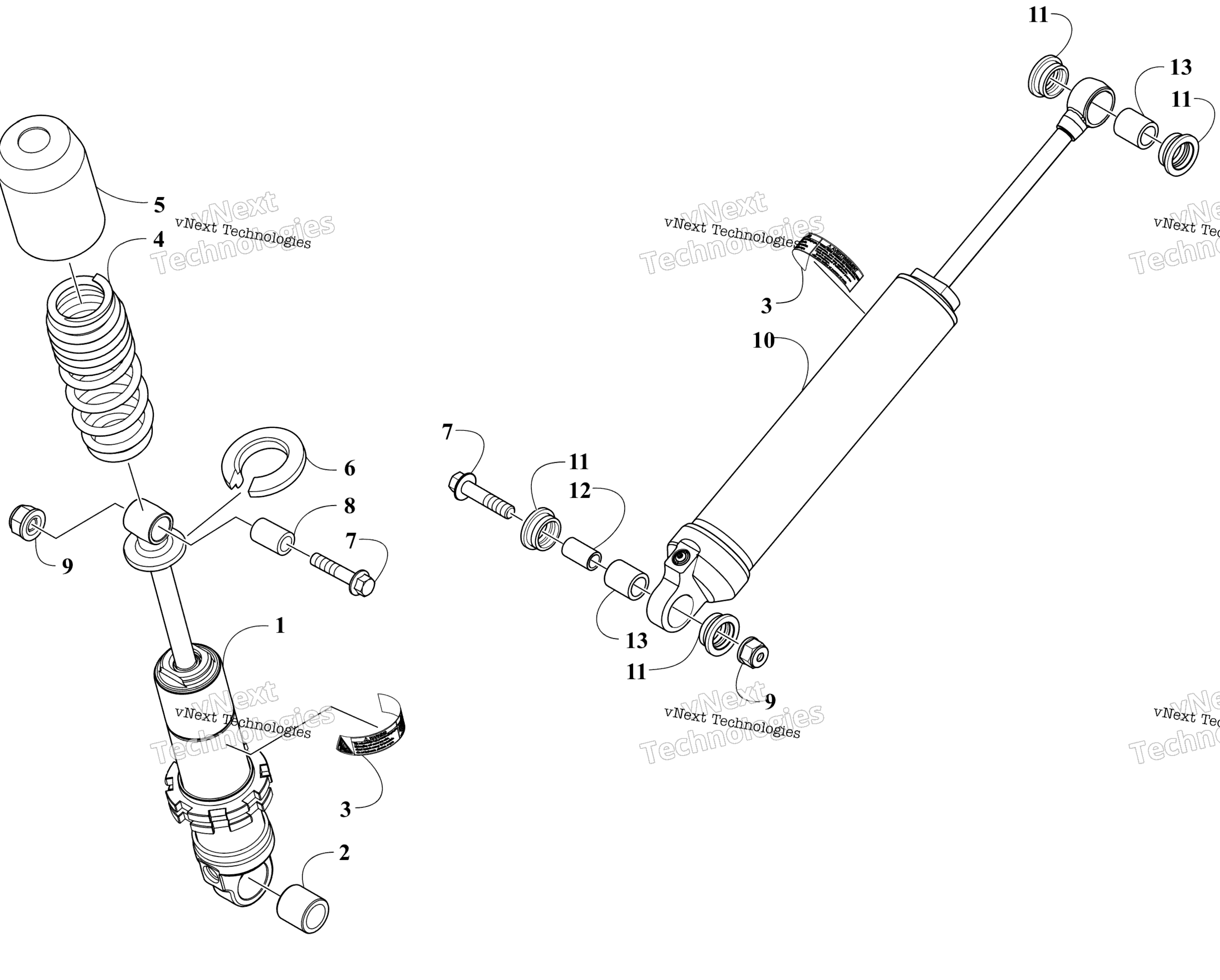 Задняя часть Suspension Shock Absorbers