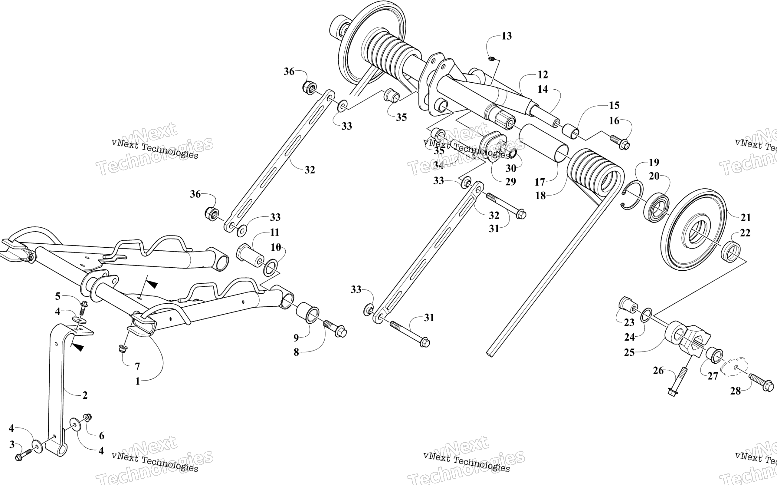 Задняя часть Suspension Arm Assemblies