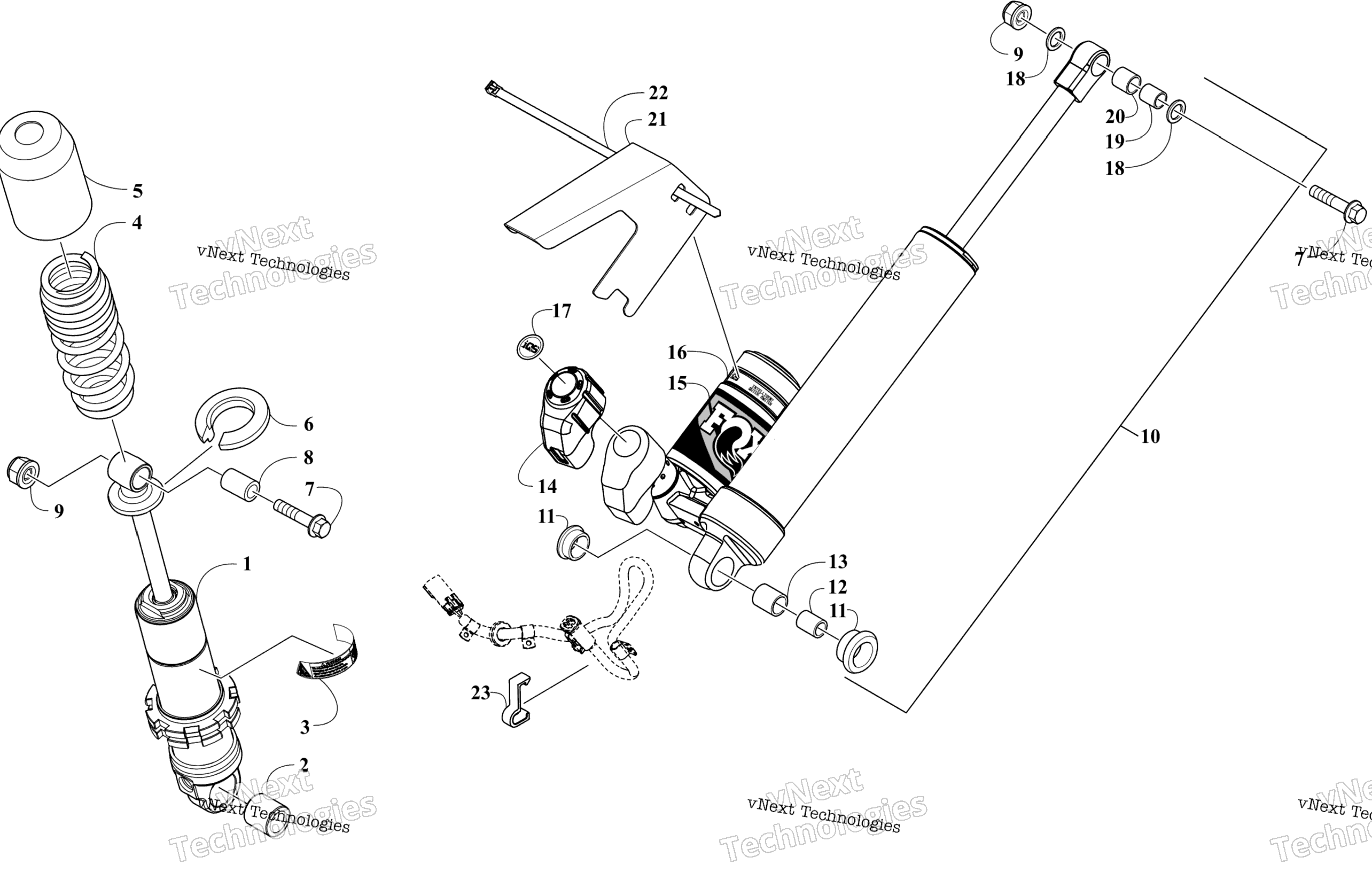 Задняя часть Suspension Shock Absorbers