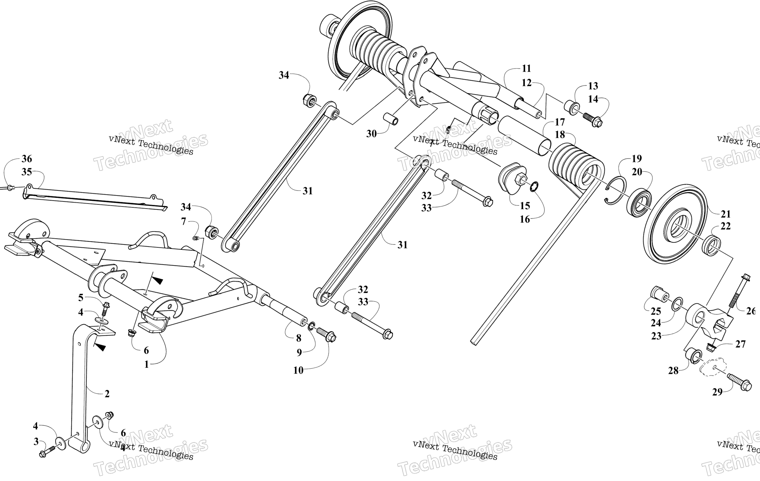 Задняя часть Suspension Arm Assemblies