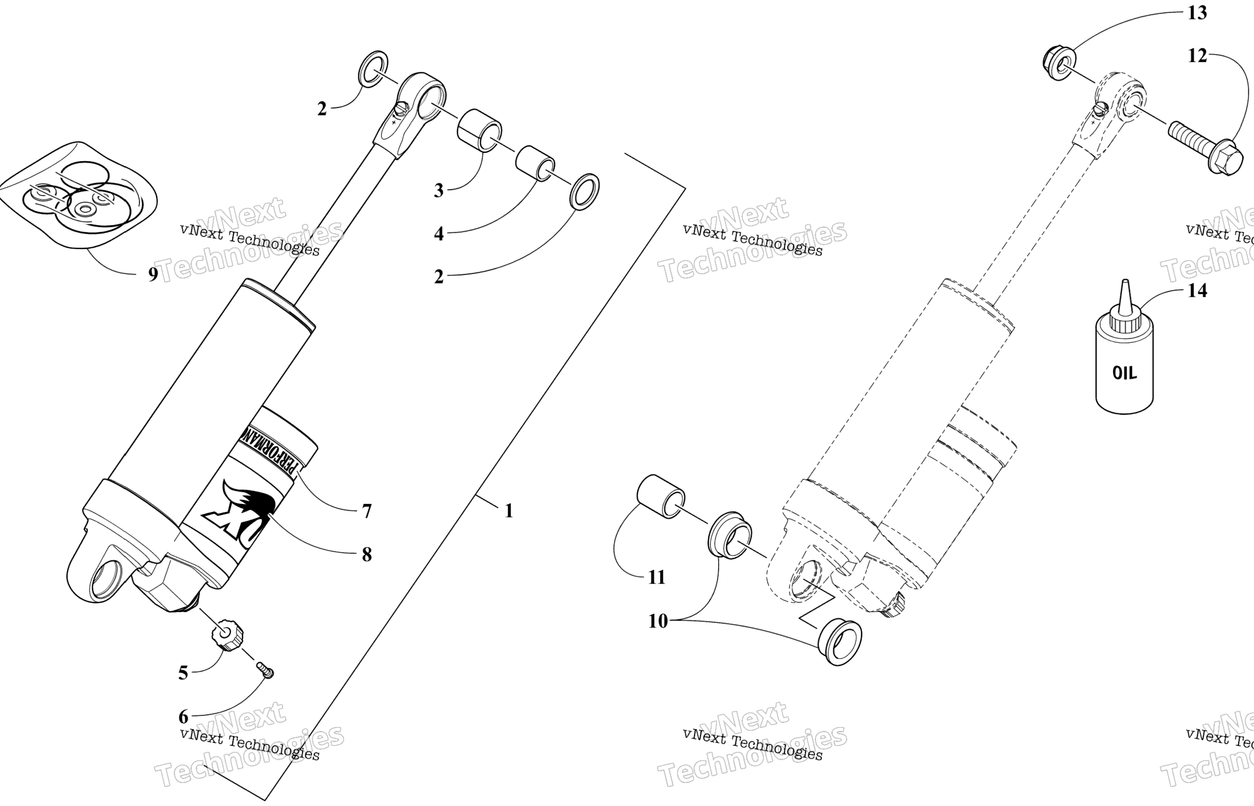 Задняя часть Suspension Rear Arm Shock Absorber