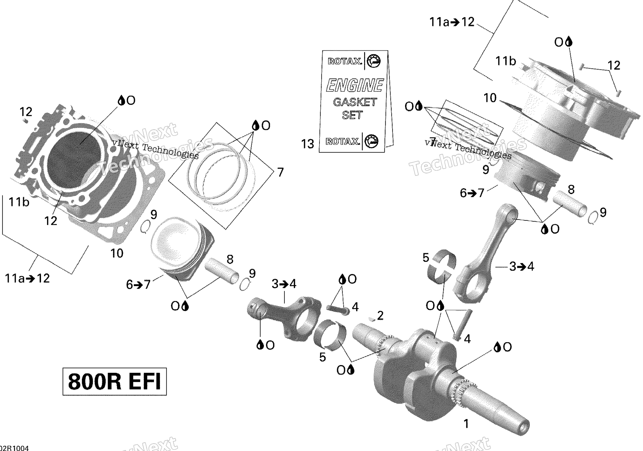 Crankshaft, поршень и цилиндр V2_Xxc
