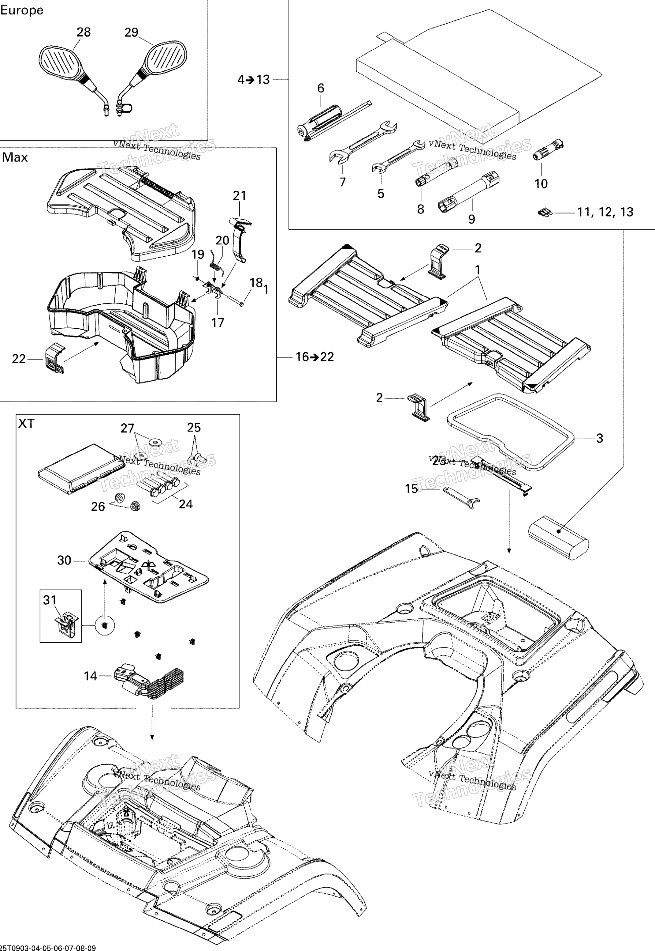 Передняя часть And Rear Trays