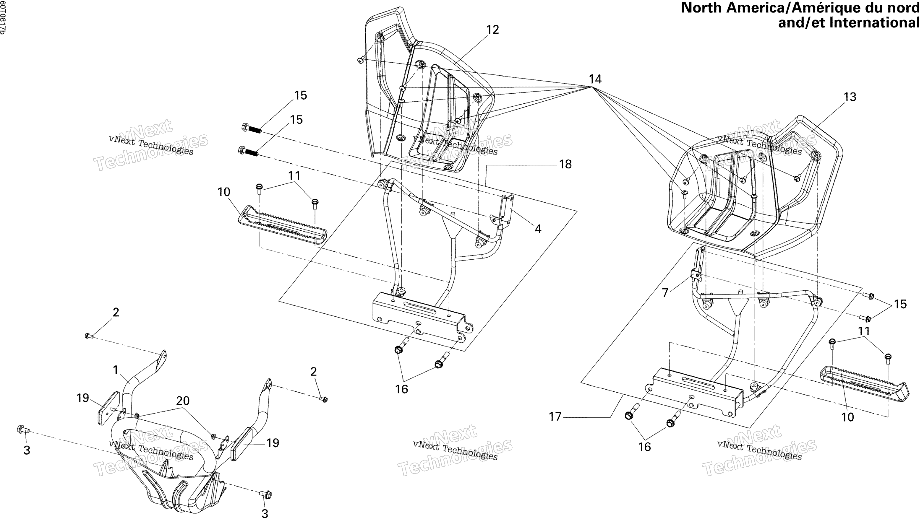 Передняя часть Bumper And Footrests North America, International