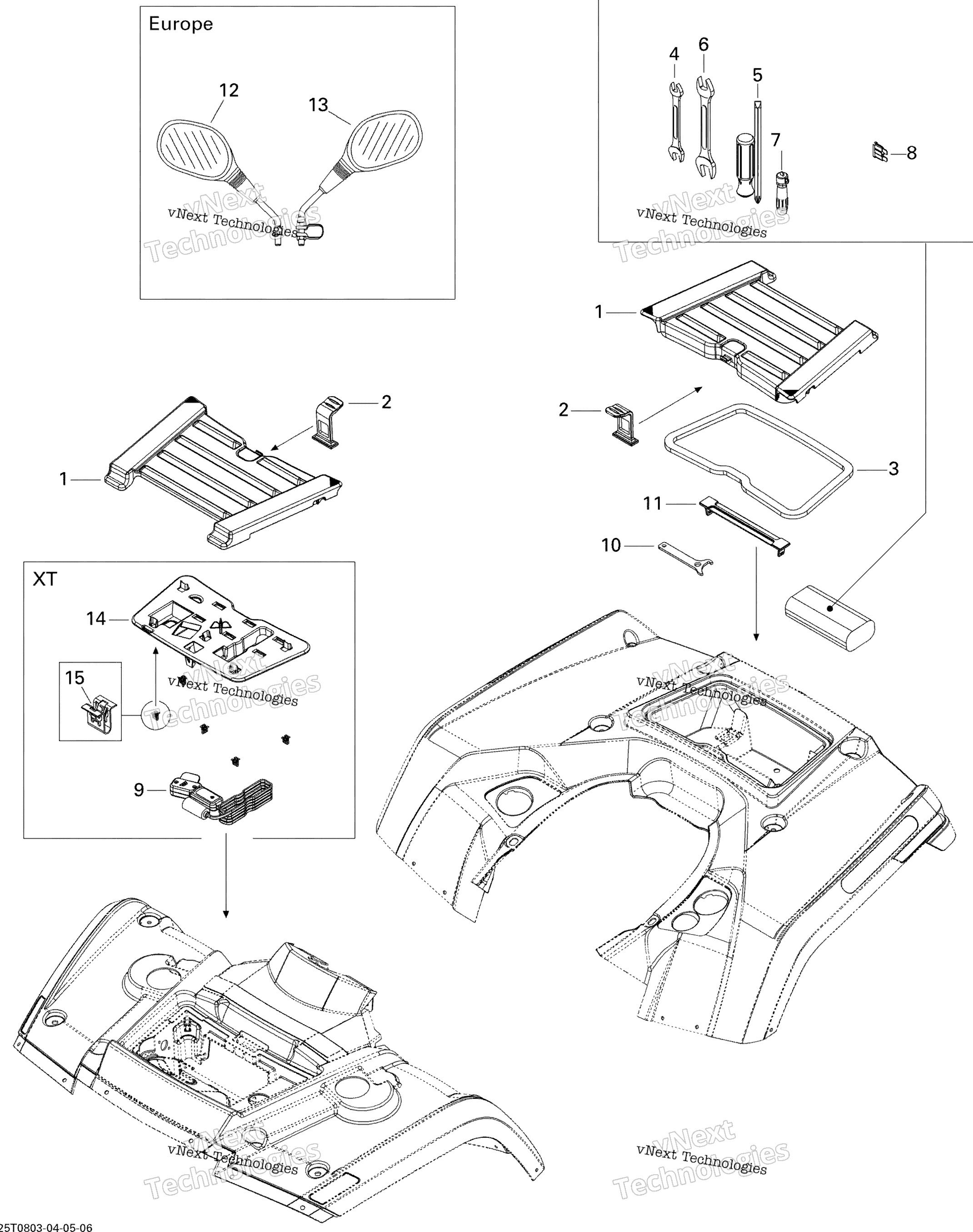 Передняя часть And Rear Trays Xt