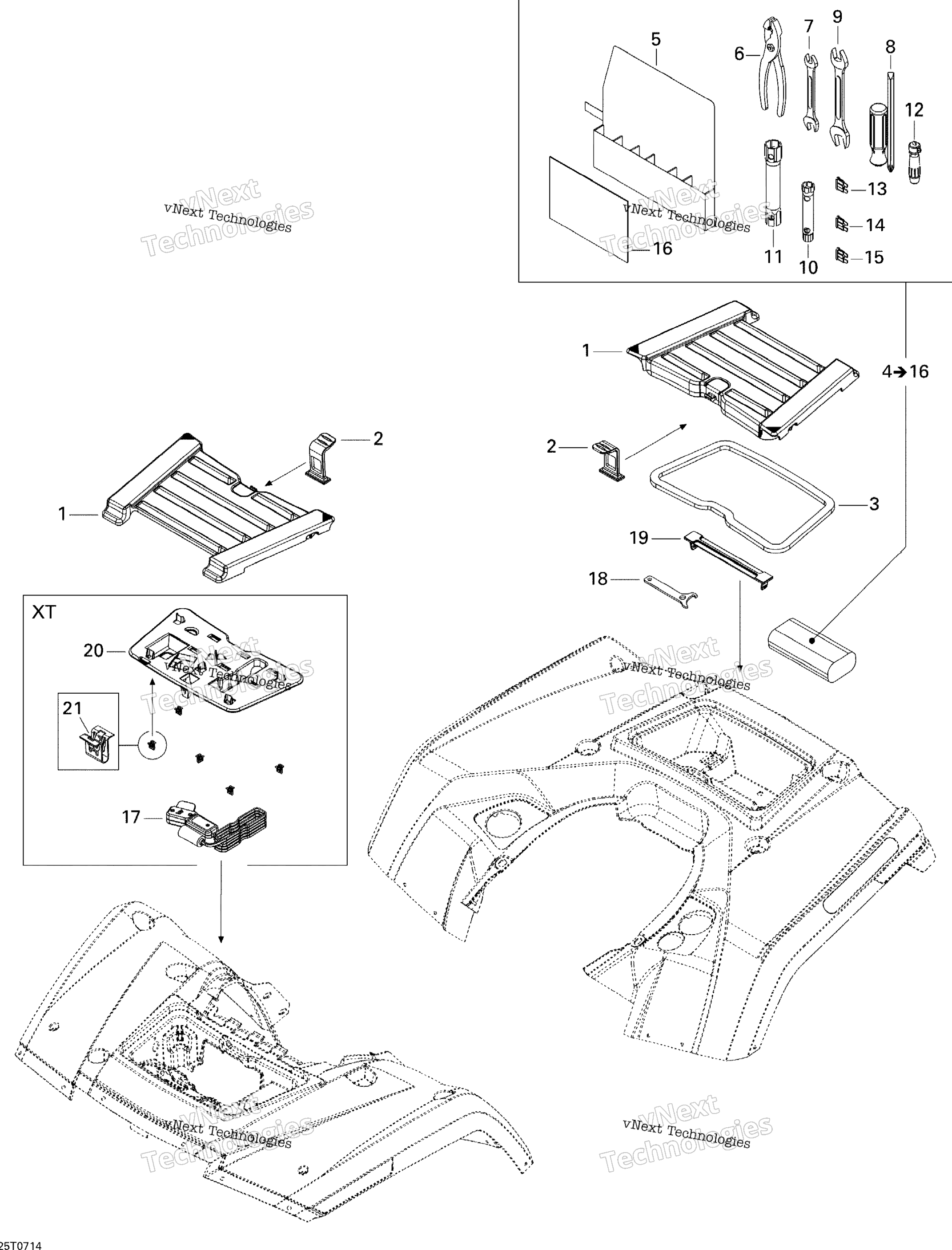 Передняя часть And Rear Trays Xt
