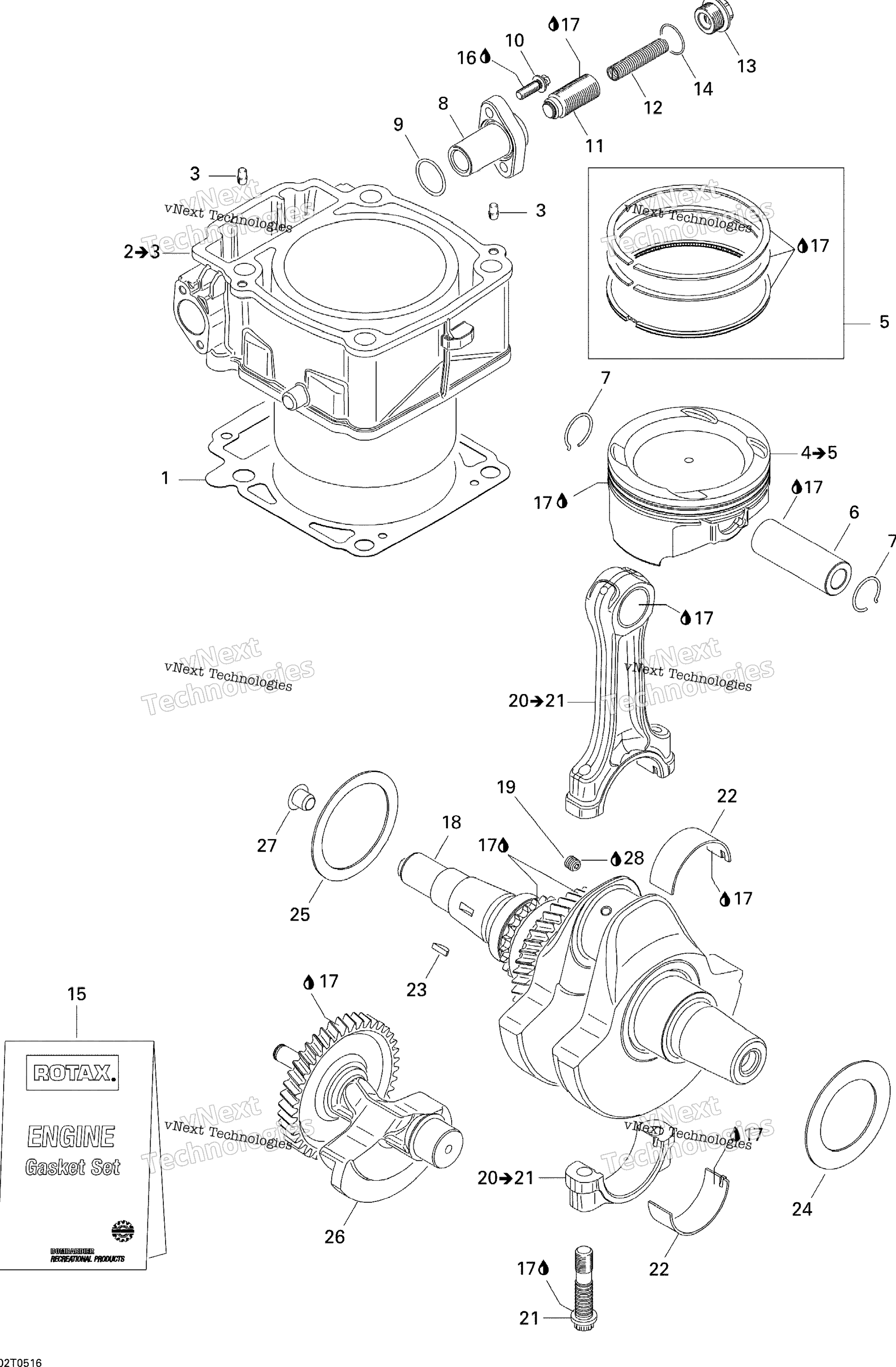 Crankshaft, поршень и цилиндр