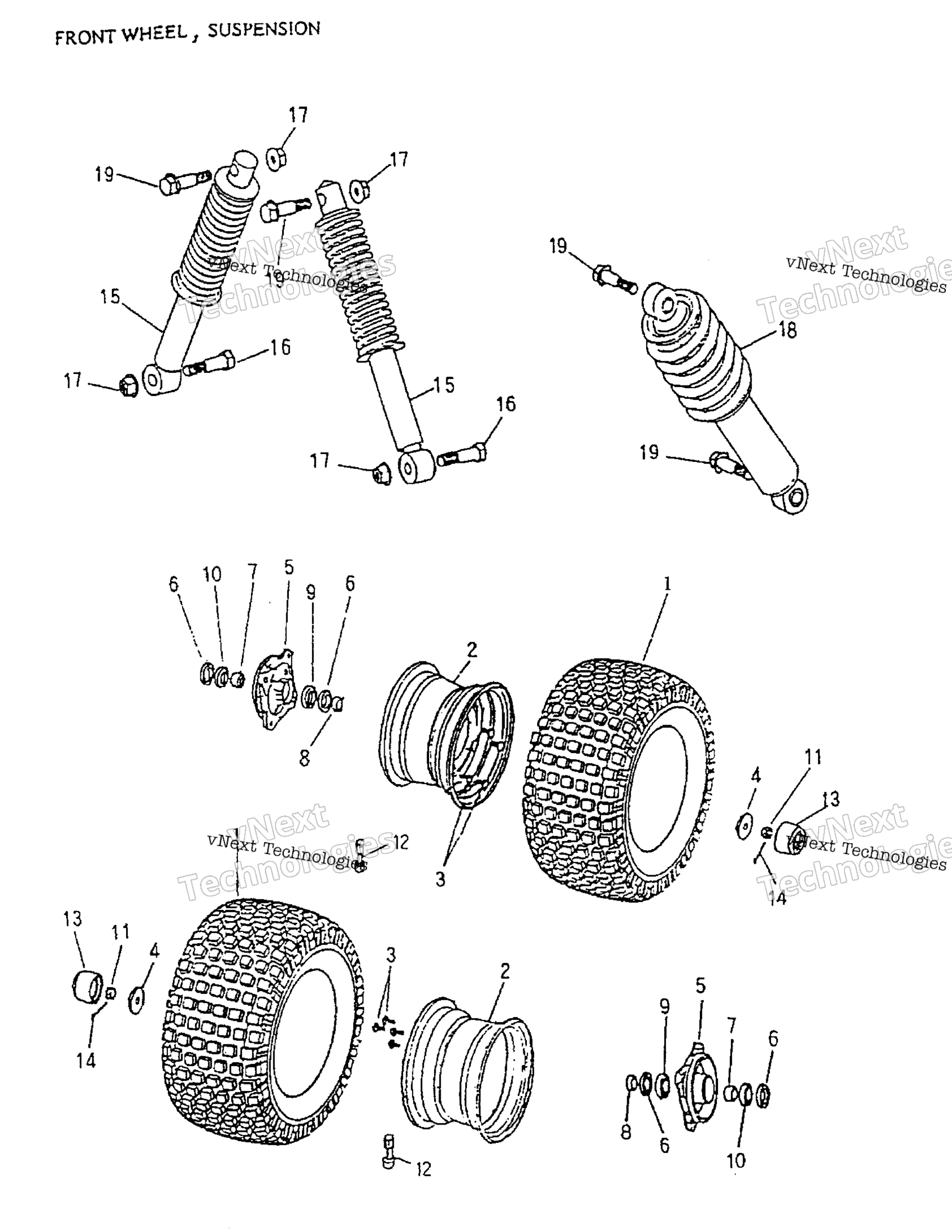 Передняя часть Wheel, Suspension