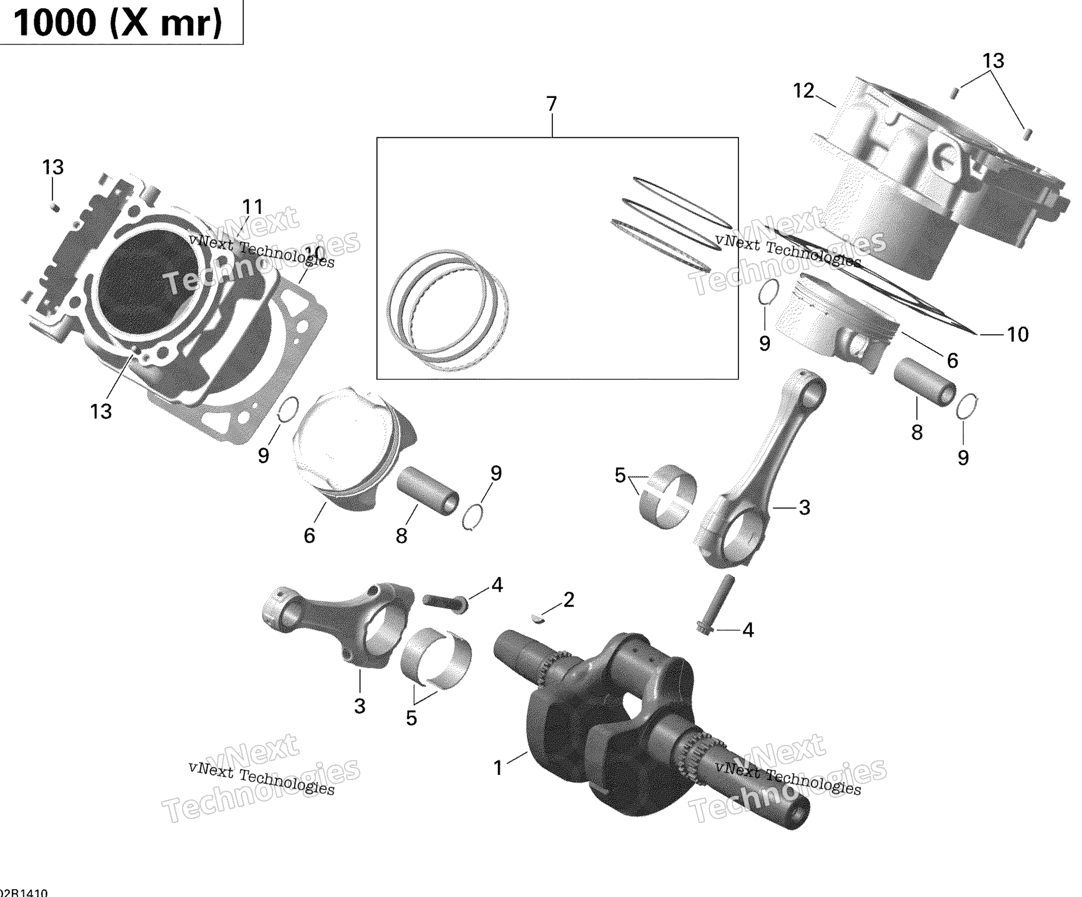 Crankshaft, поршень и цилиндр