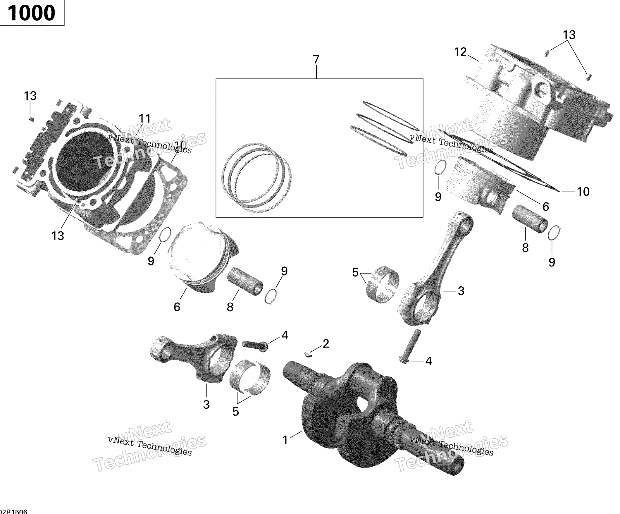 Crankshaft, поршень и цилиндр