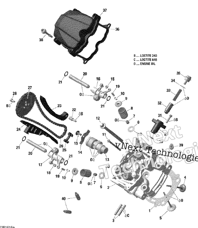 Цилиндр Head, Front - 650 Efi