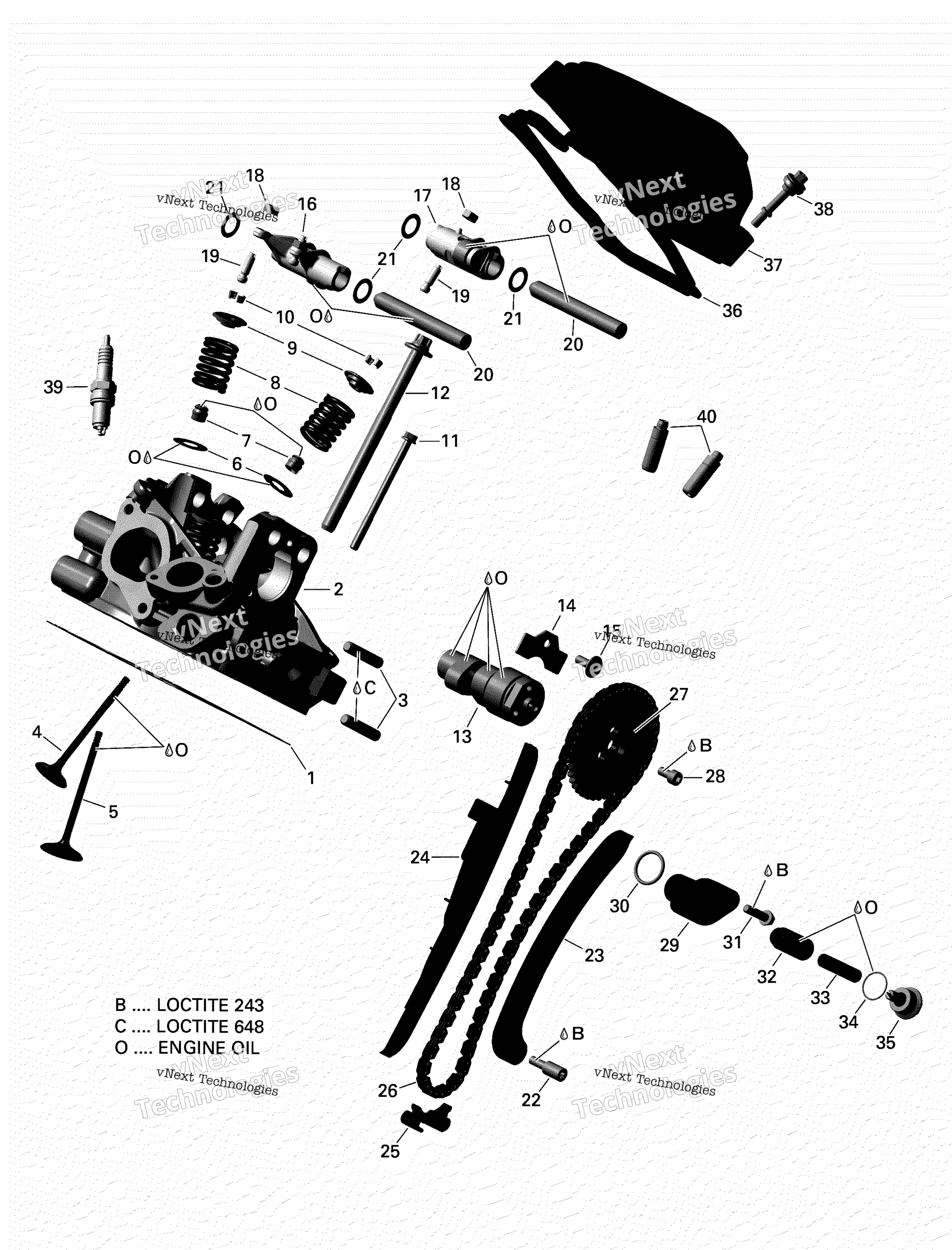 Цилиндр Head, Rear