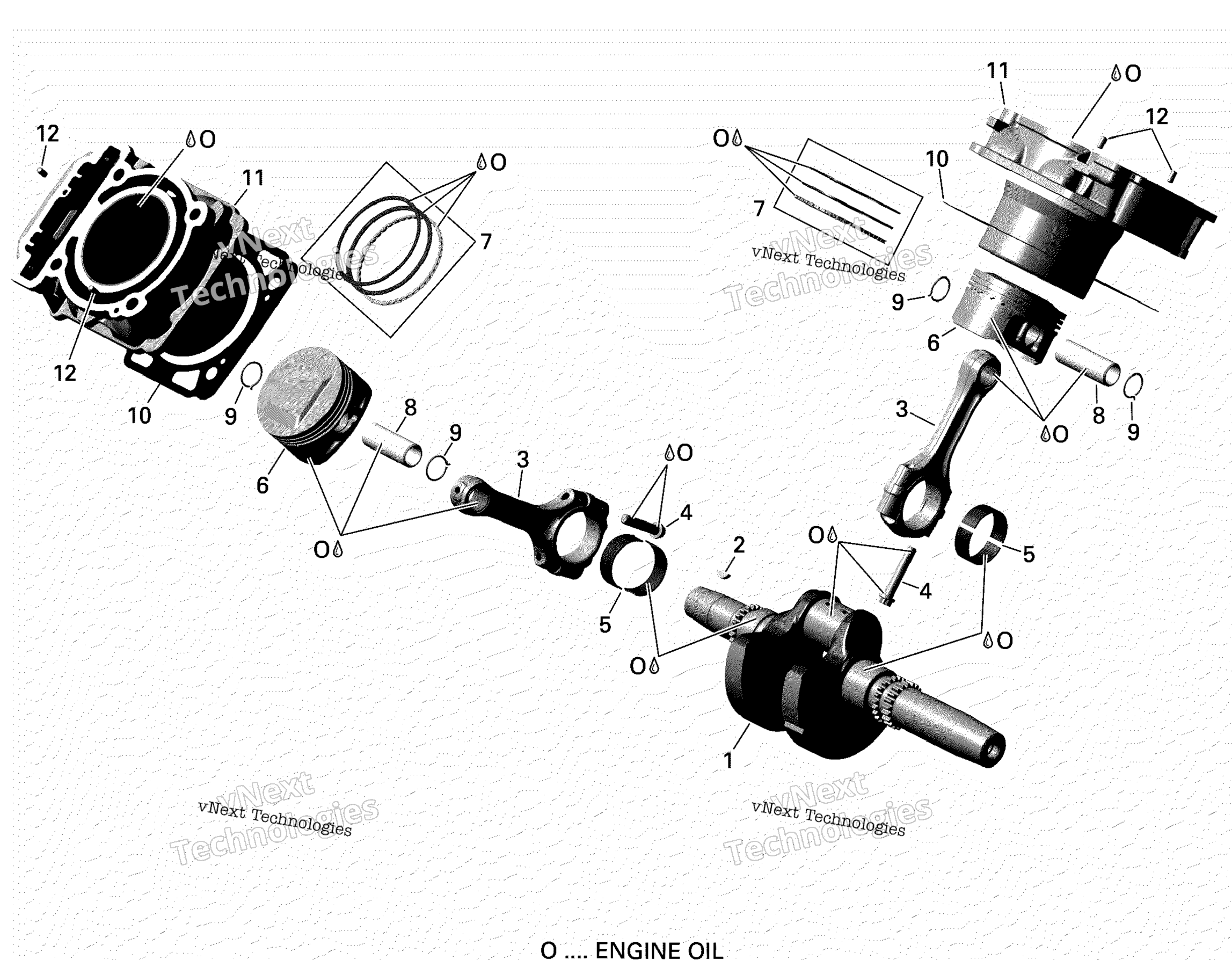 Crankshaft, поршень и цилиндр