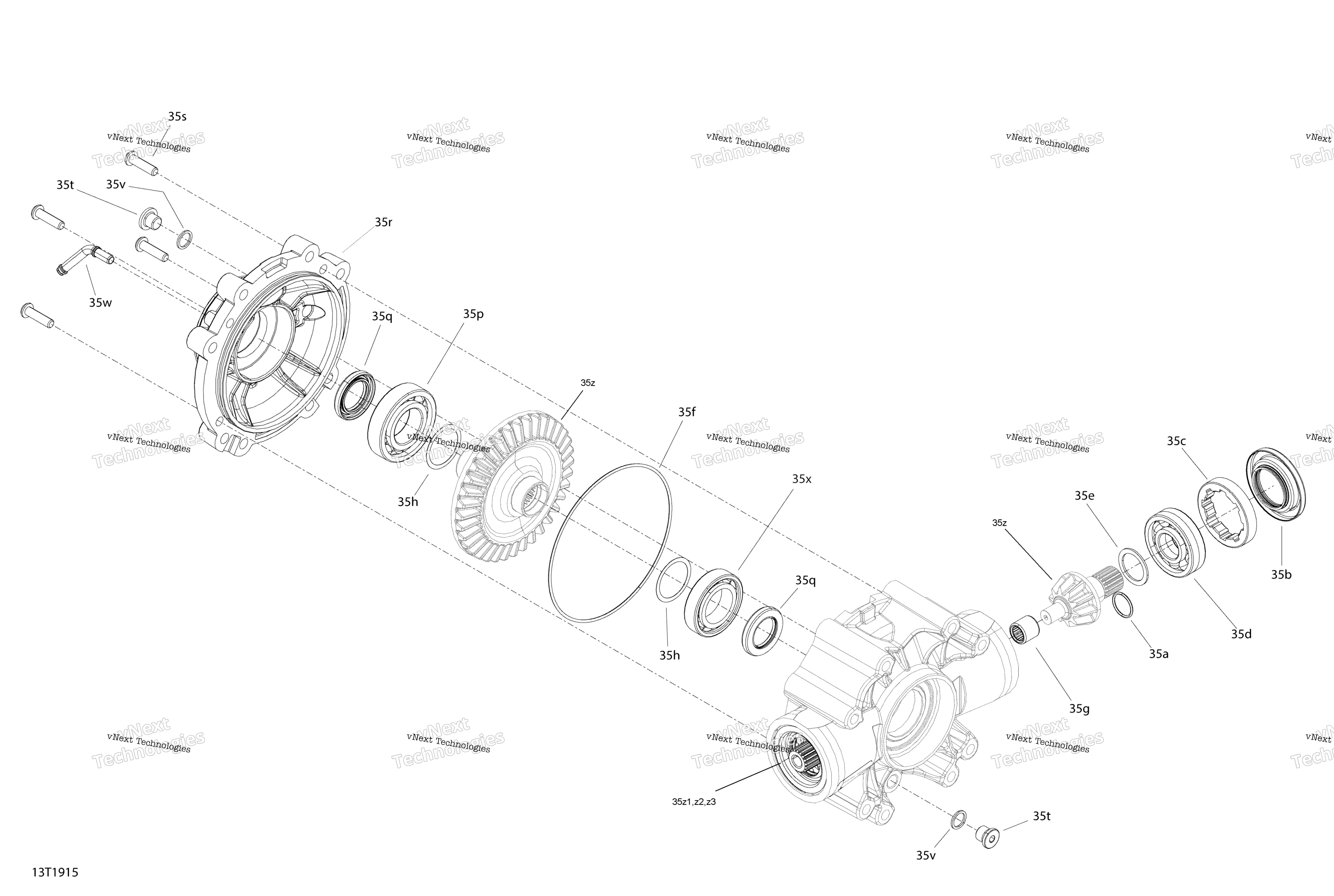 Задняя часть Drive 6X6 - Middle Differential