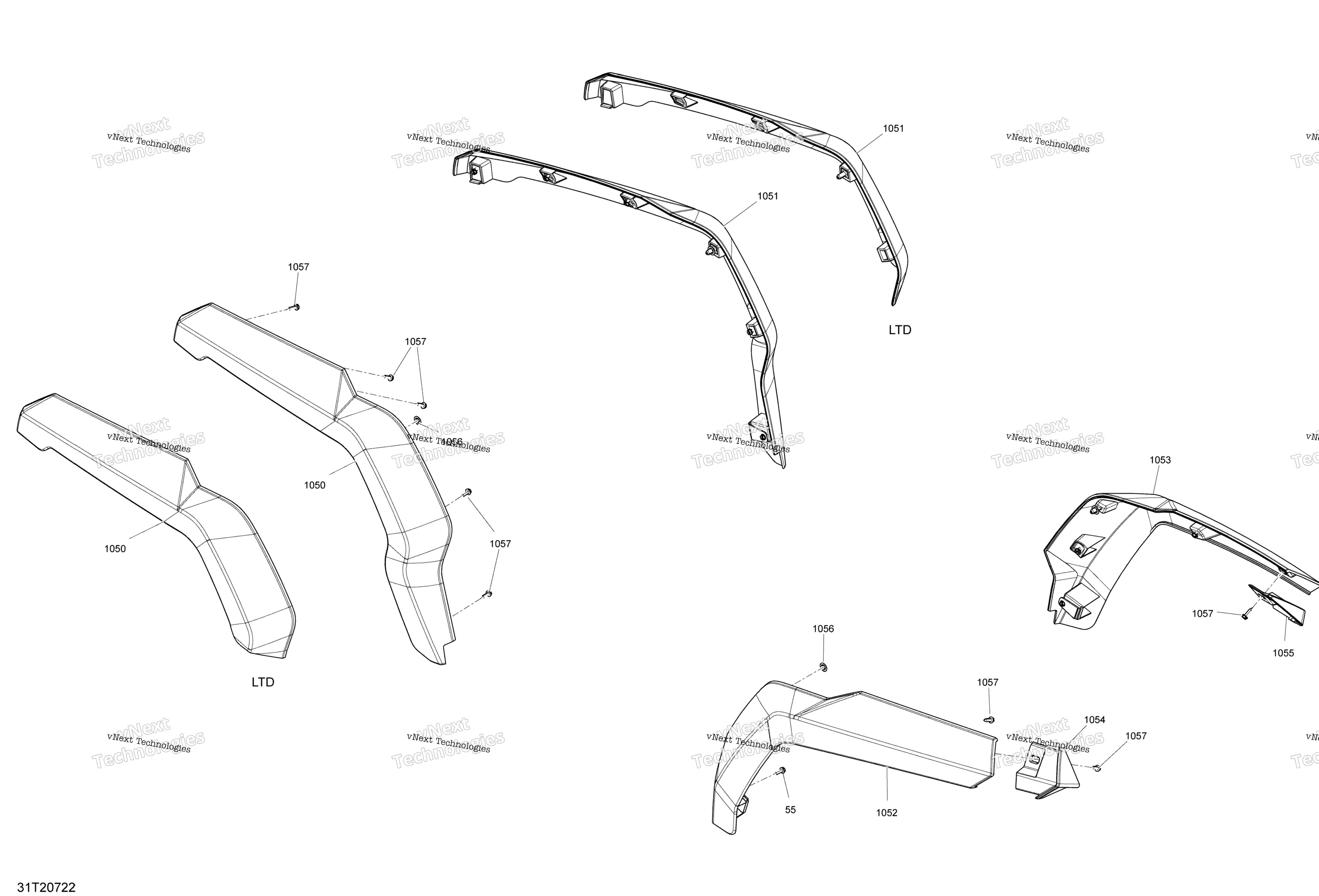кузов Mudguard передний и задний
