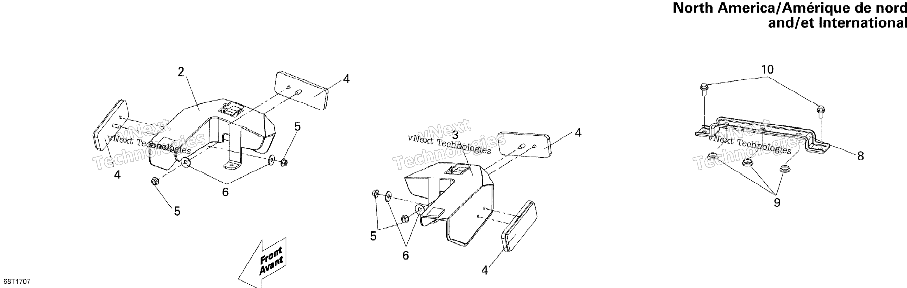 задний Reflectors Северная America, International