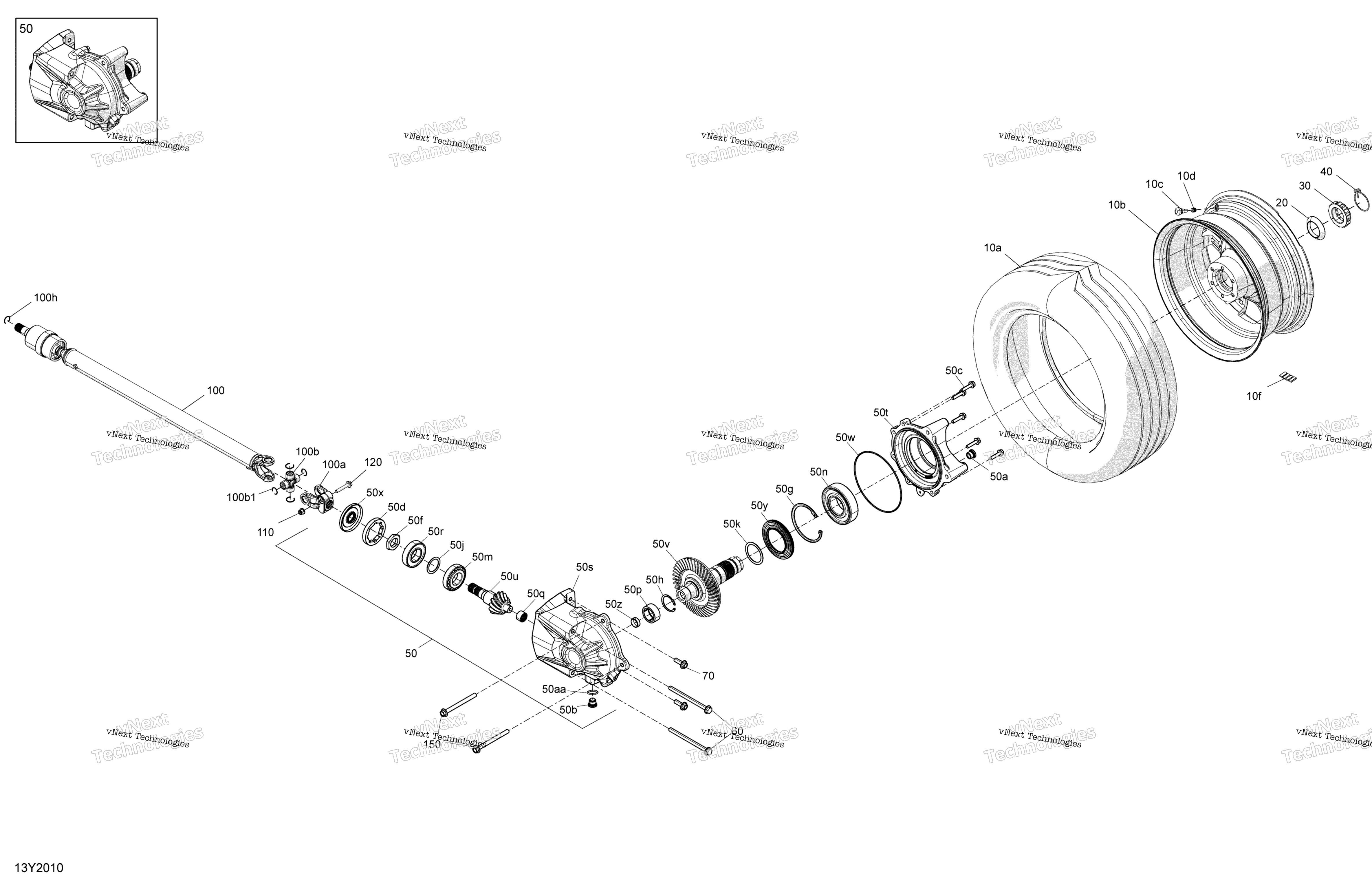 Final Drive, задний колесо Propeller Shaft