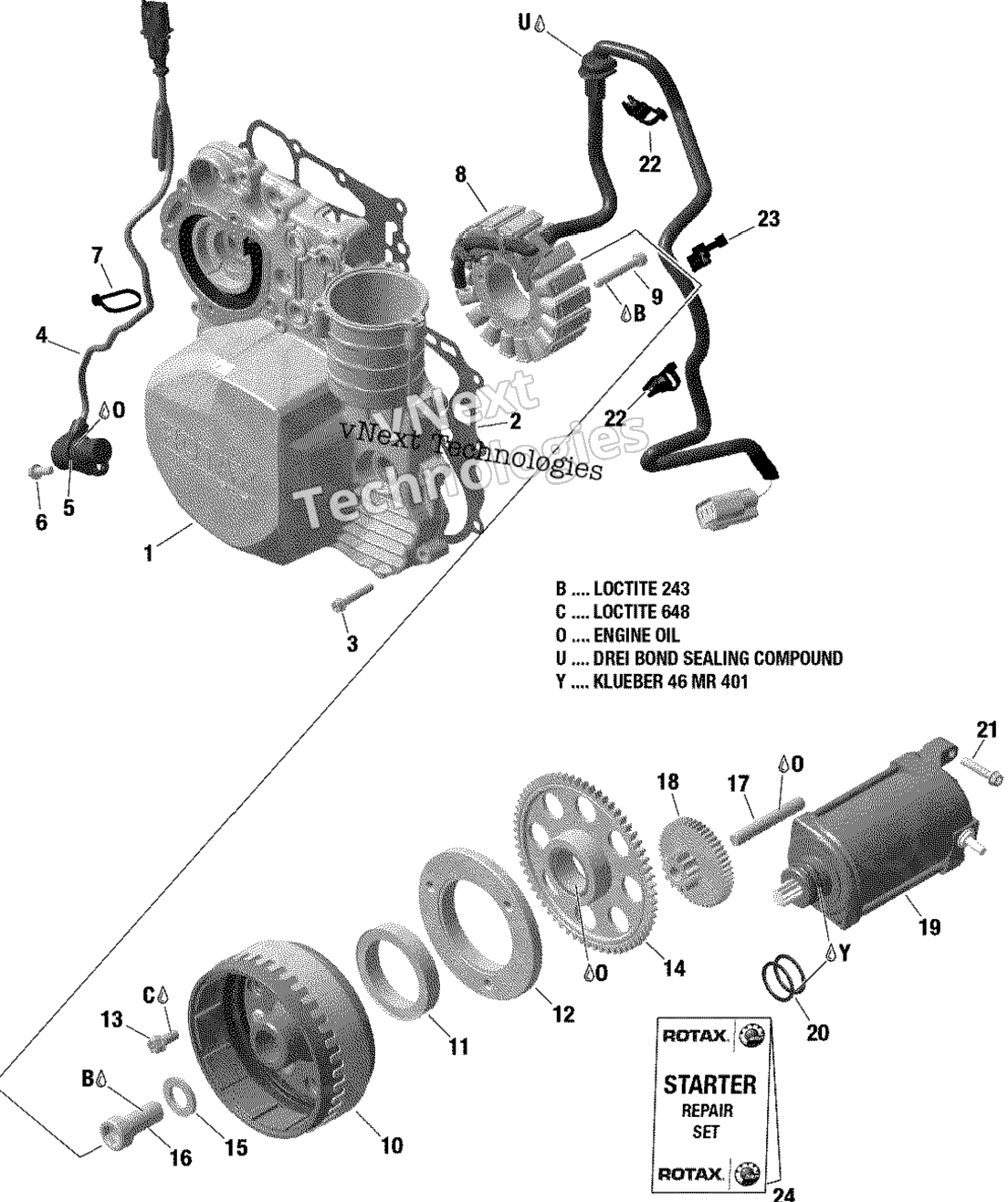 Rotax — Магнето / Электростартер - 600 Ace