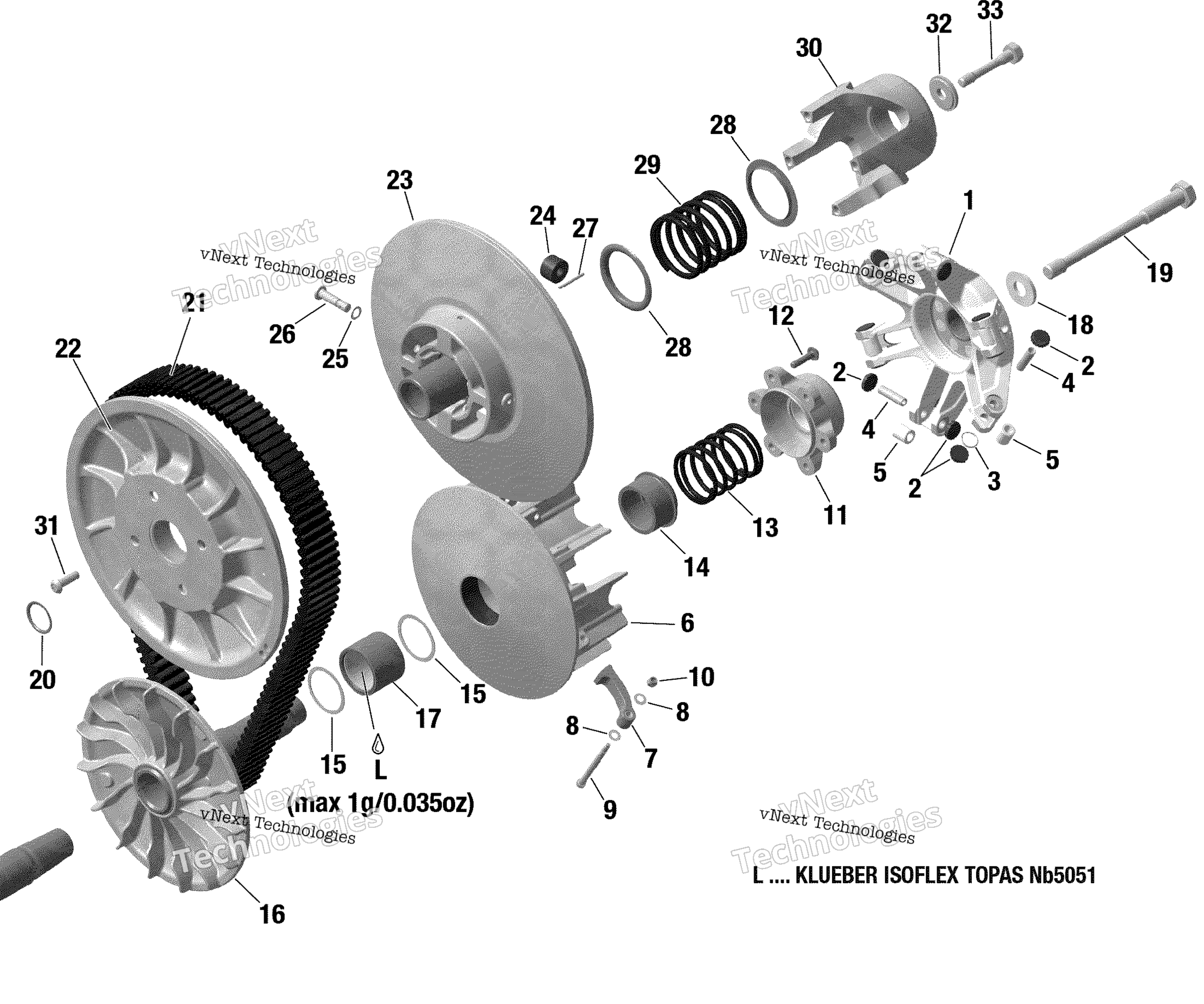 Rotax трансмиссия Cvt Pulleys 900 Ace