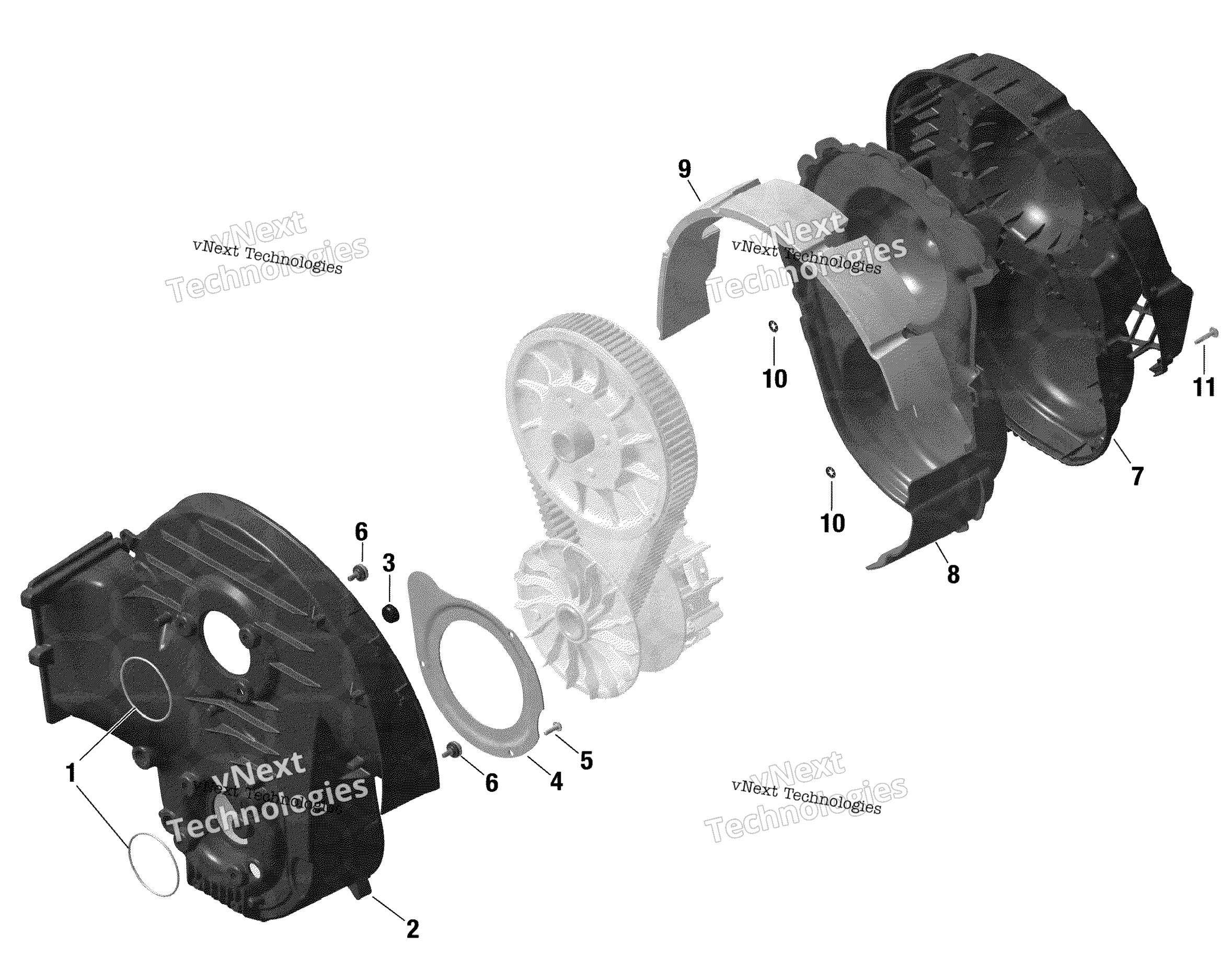 Rotax трансмиссия Cvt крышка 900 Ace