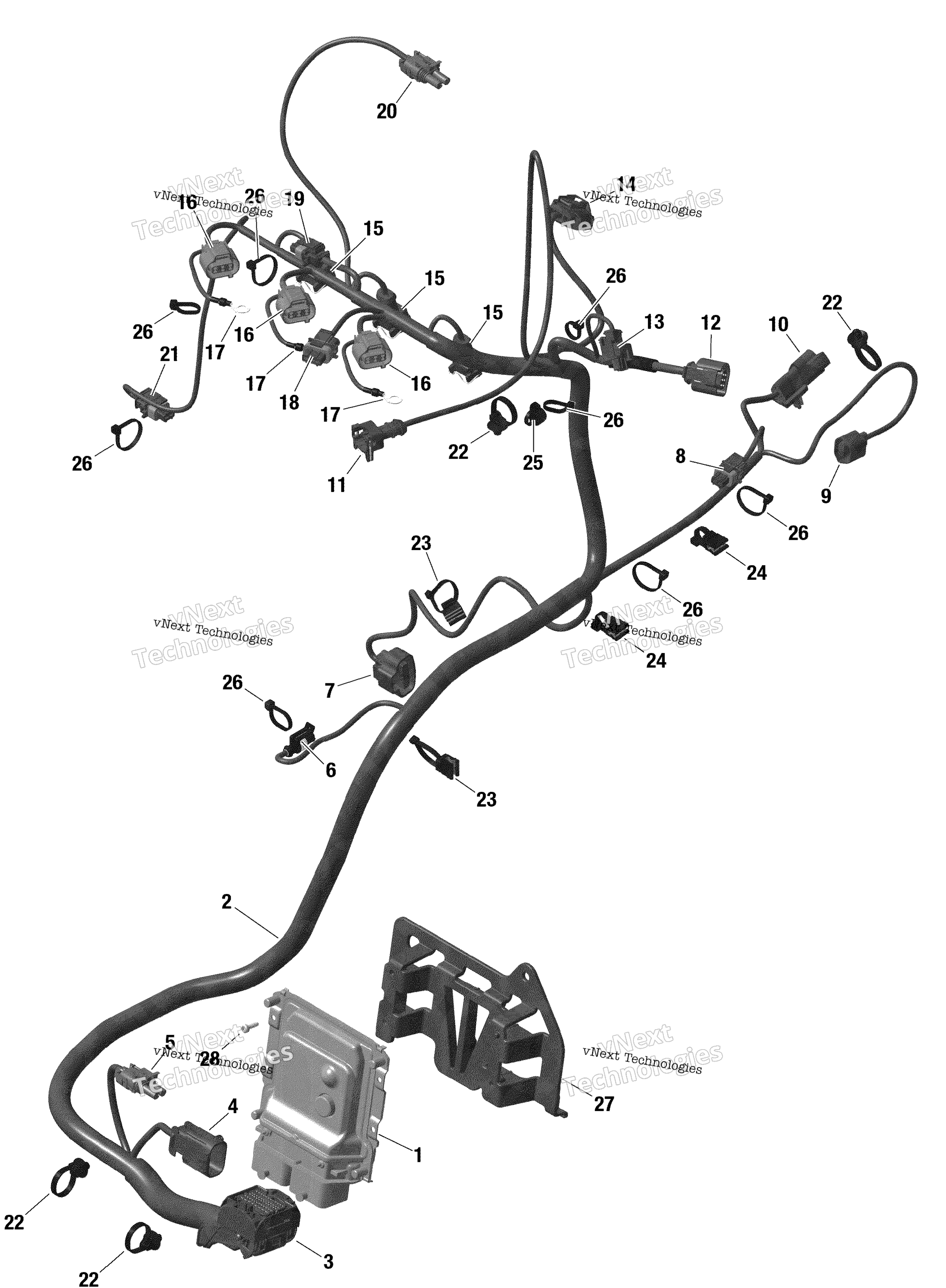 Rotax двигатель жгут и Electronic модуль Turbo Rr