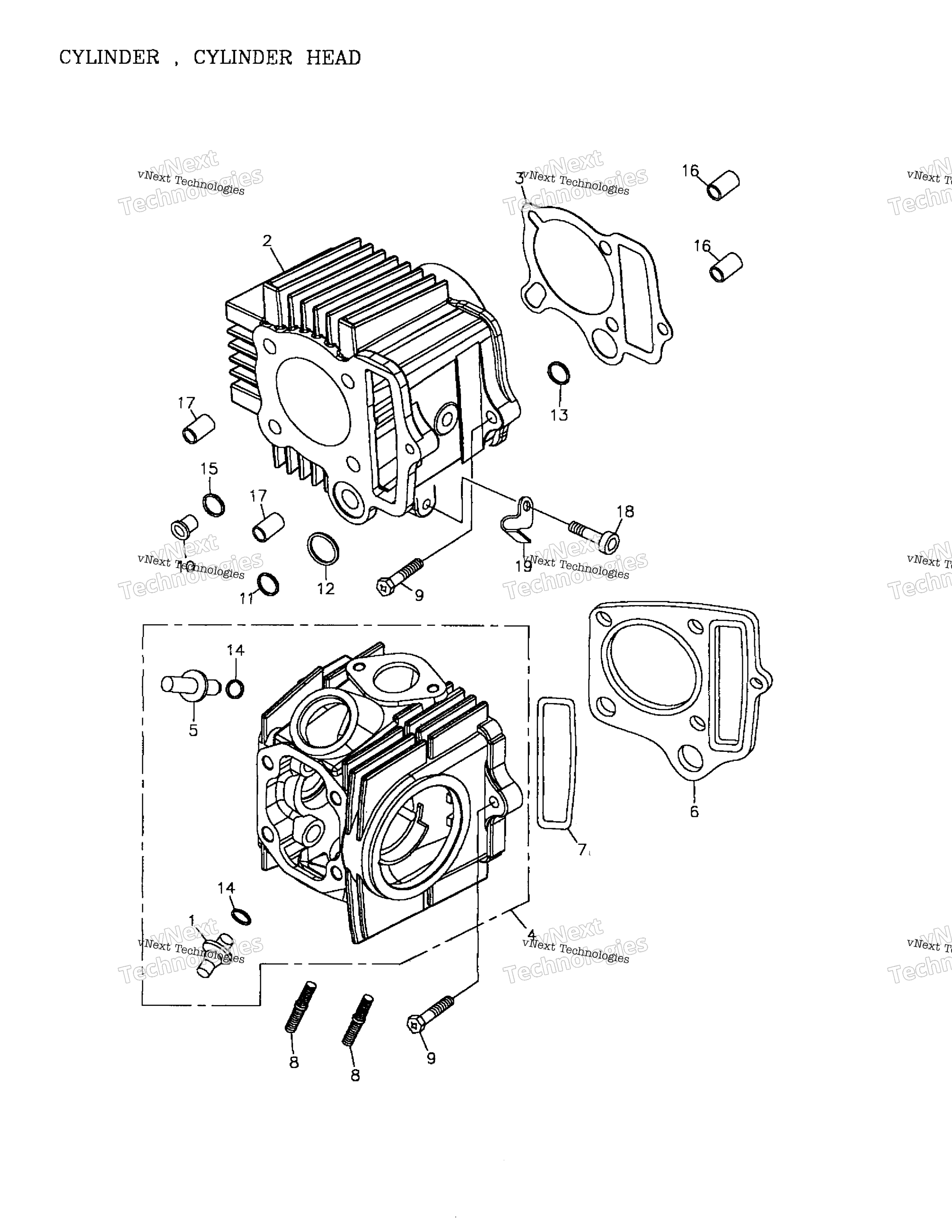 Cylinder, цилиндр головка 172A 02