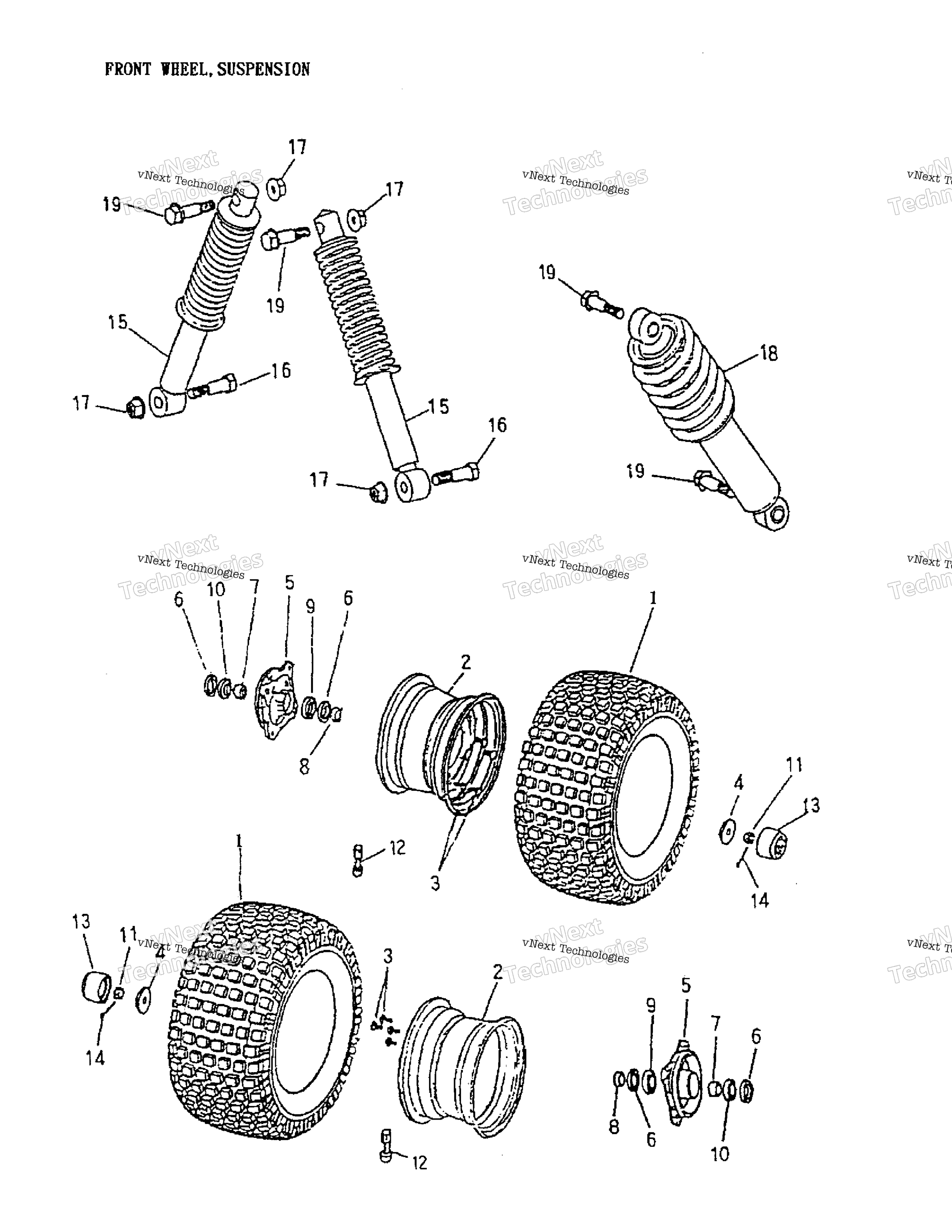 Передняя часть Wheel, Suspension