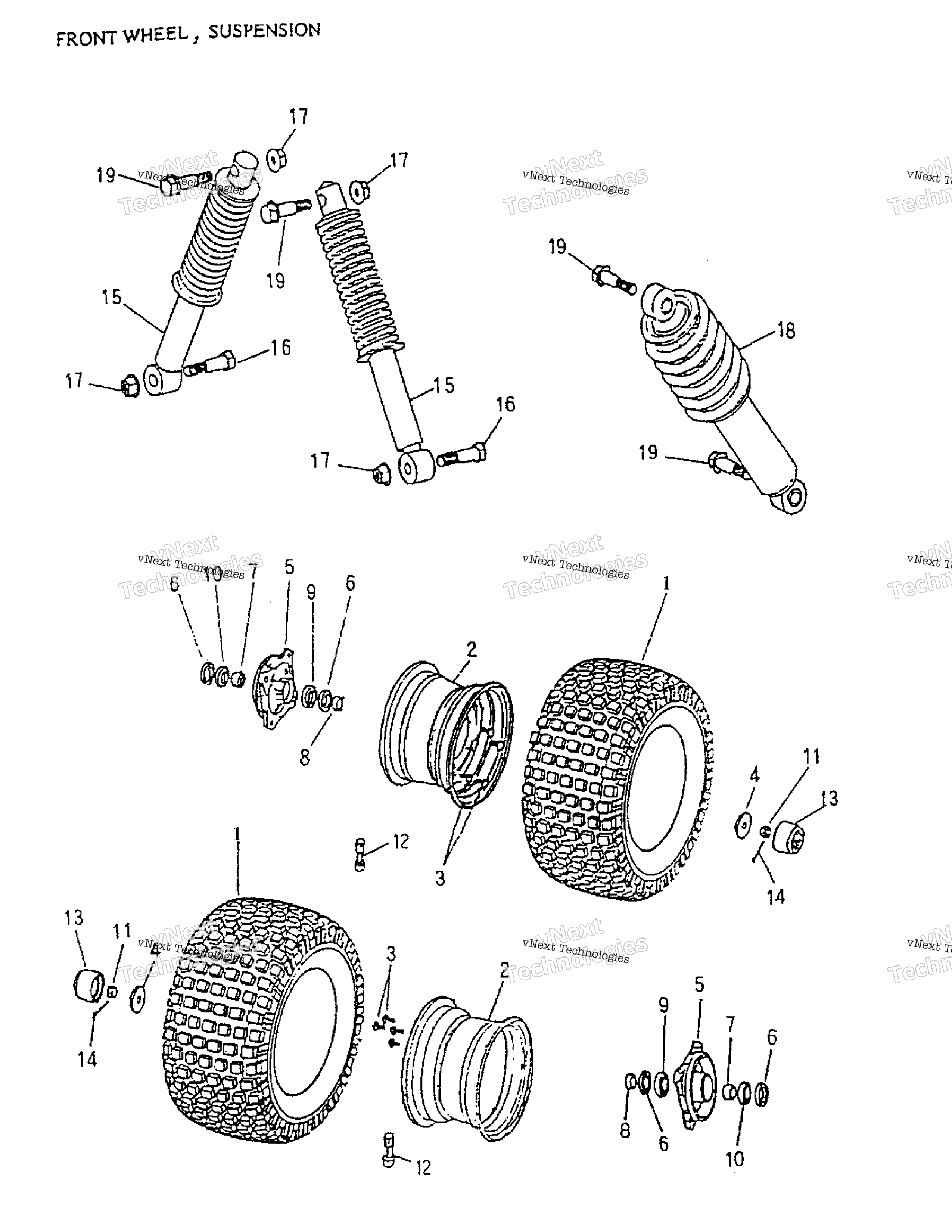 Передняя часть Wheel, Suspension