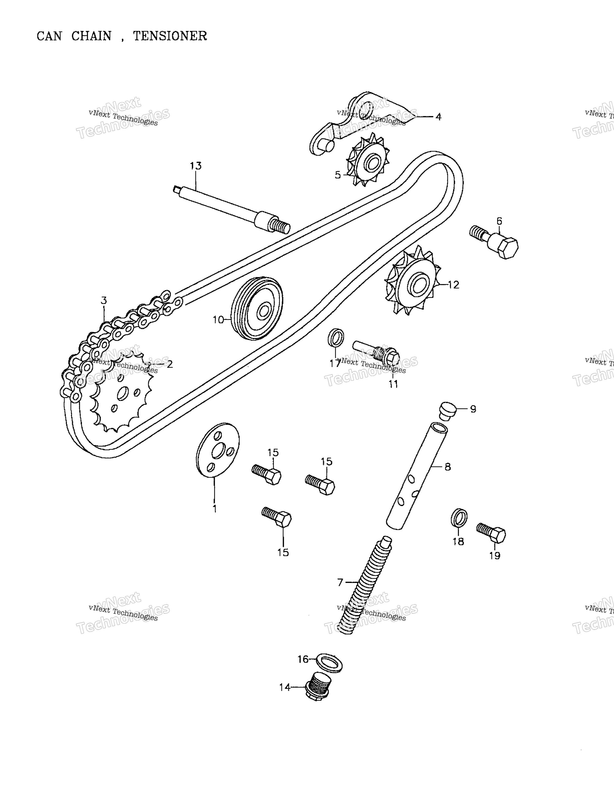 кулачок Chain, Tensioner