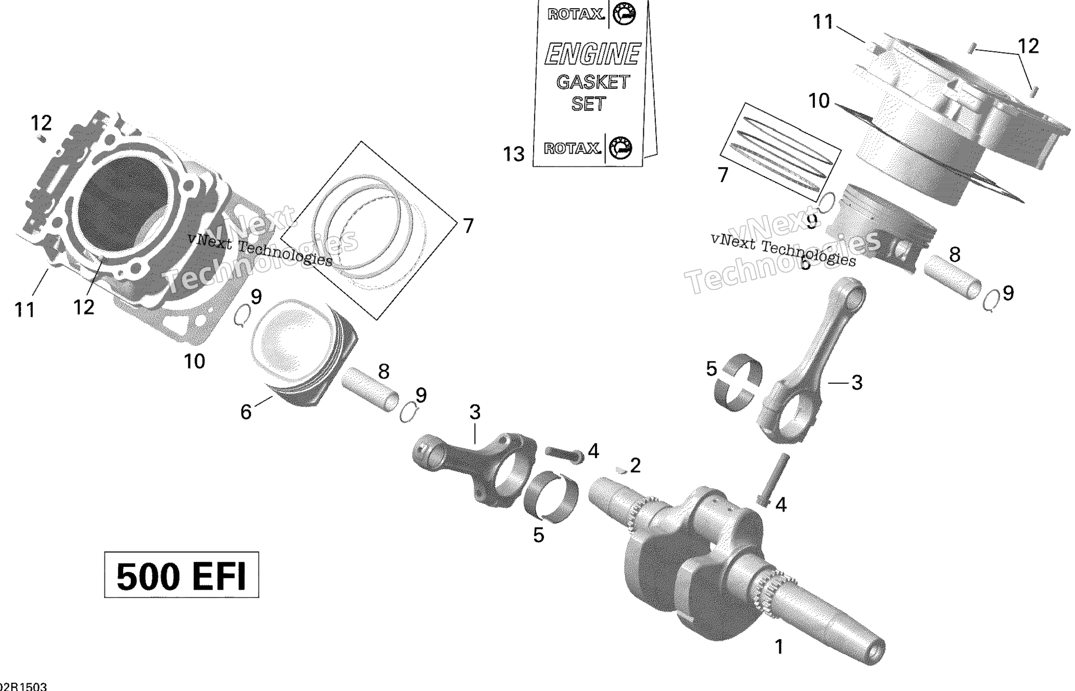Crankshaft, поршень и цилиндр