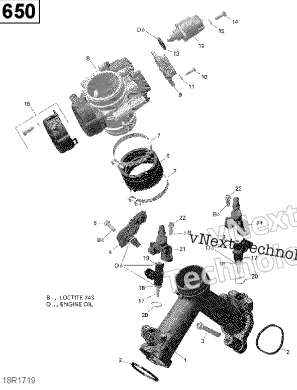 Воздушный впуск коллектор и Throttle кузов 650 Efi
