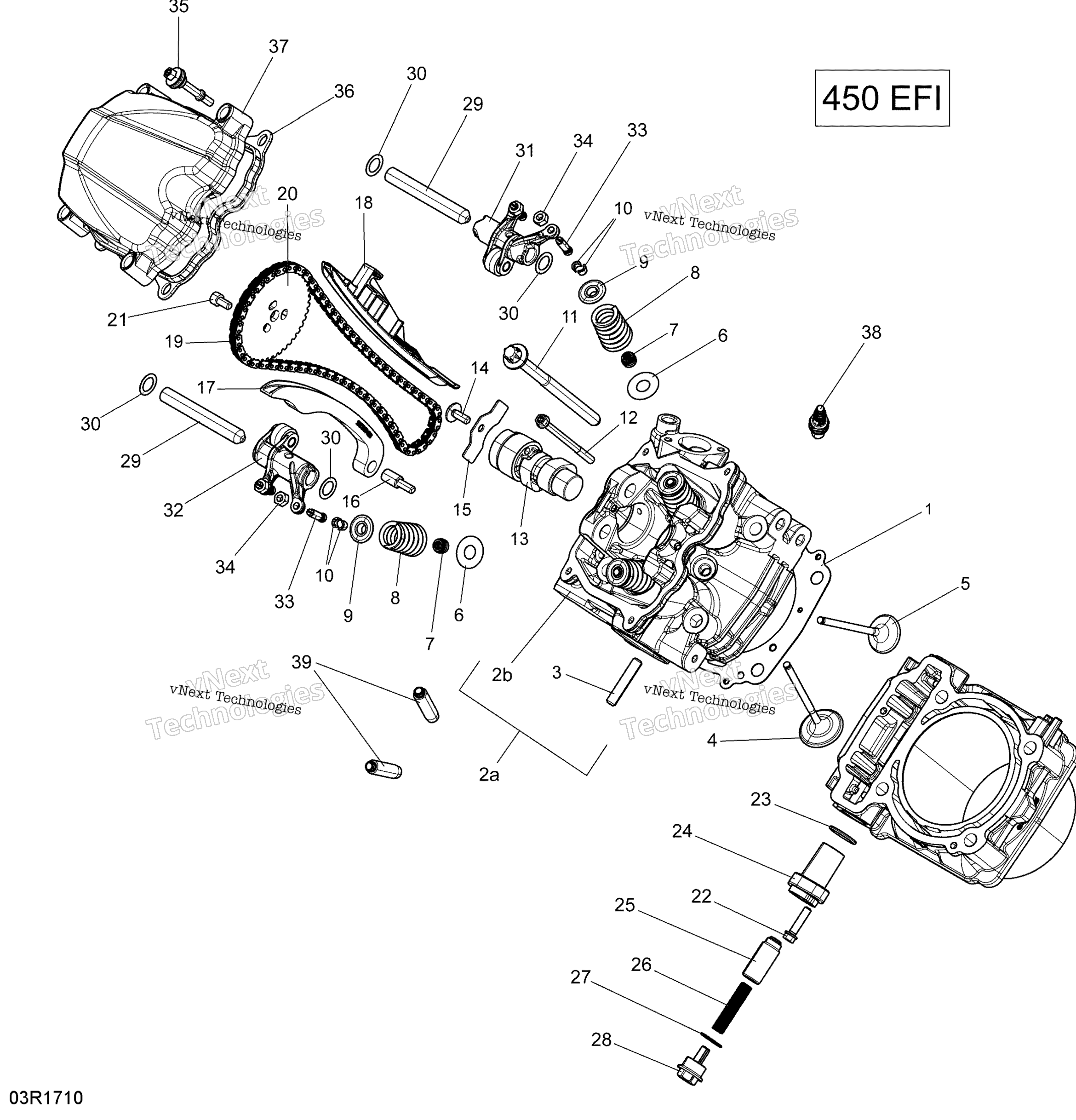 Цилиндр Head - 450 Efi