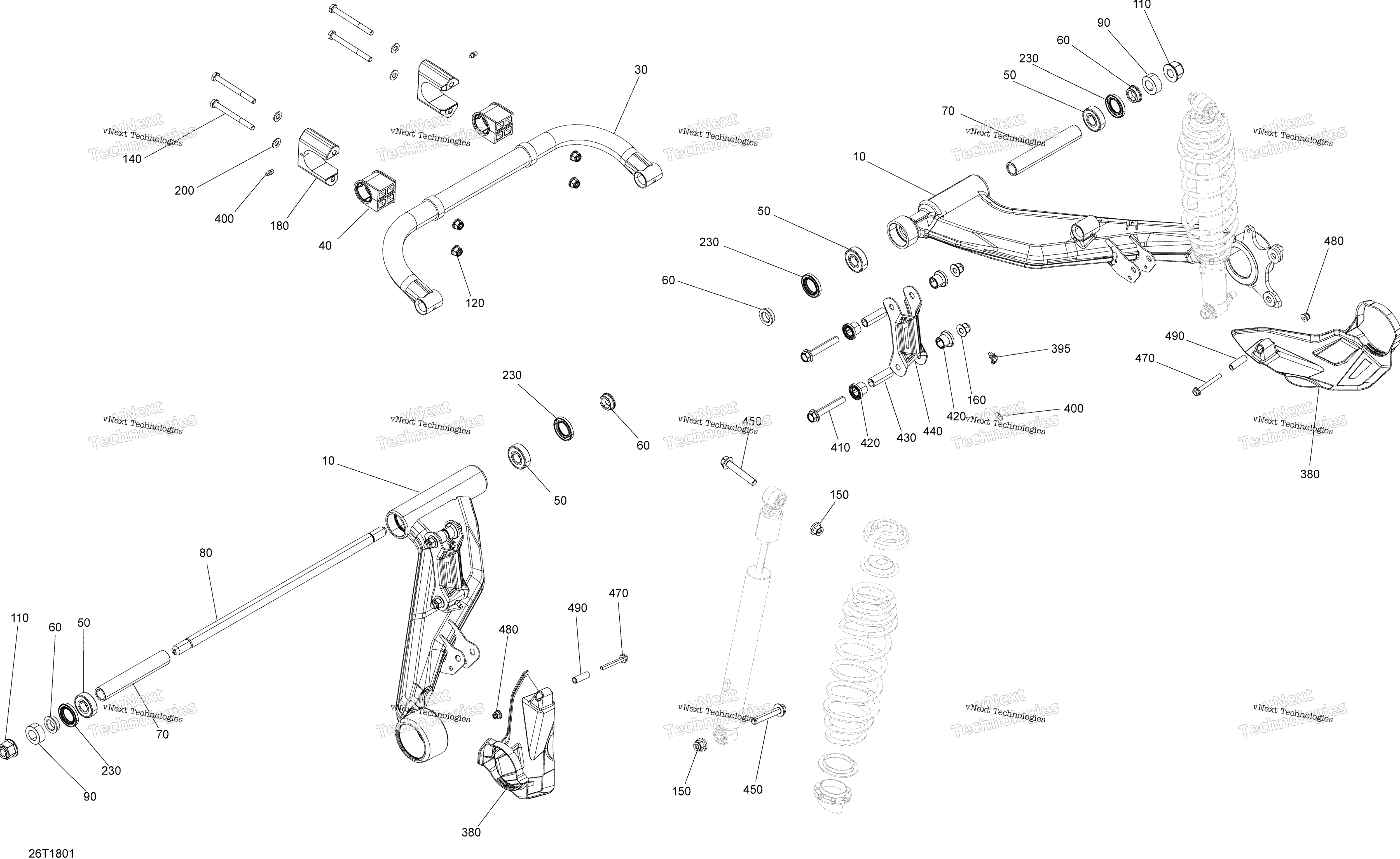 Задняя часть Suspension Outlander 450-570
