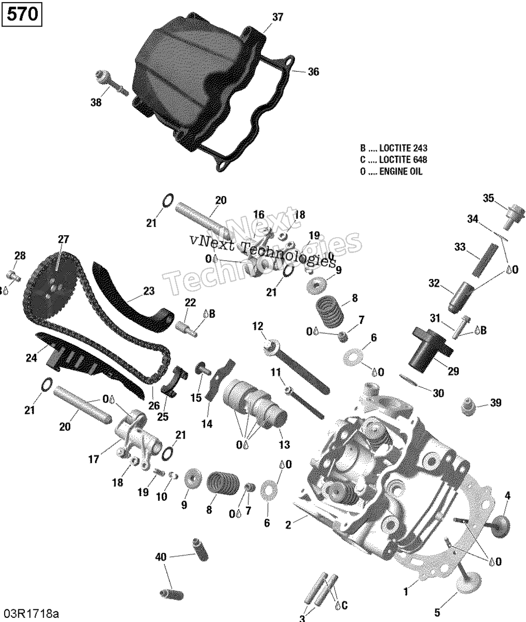Цилиндр Head, Front - 570 Efi