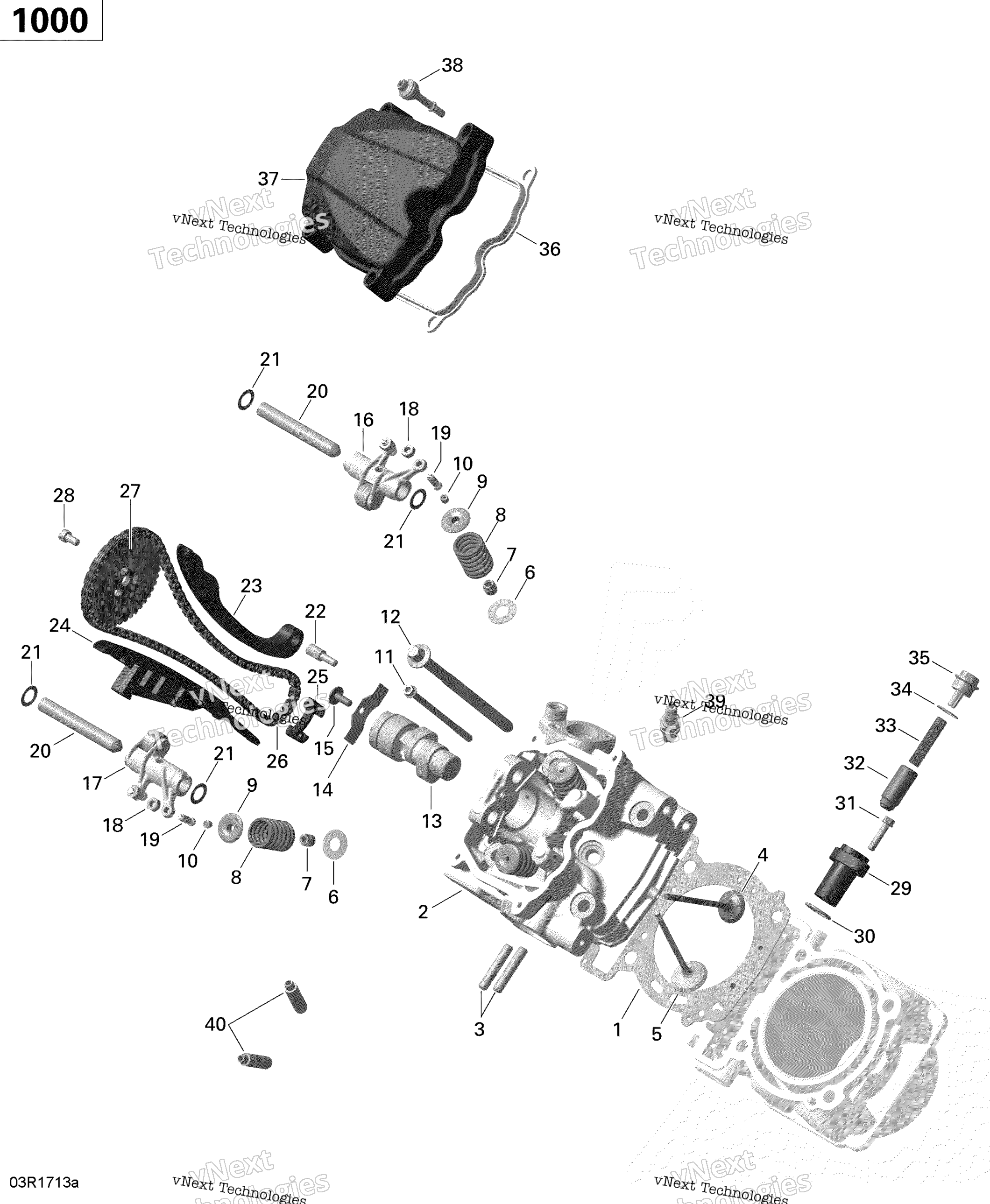 Цилиндр Head, Front - 1000R Efi