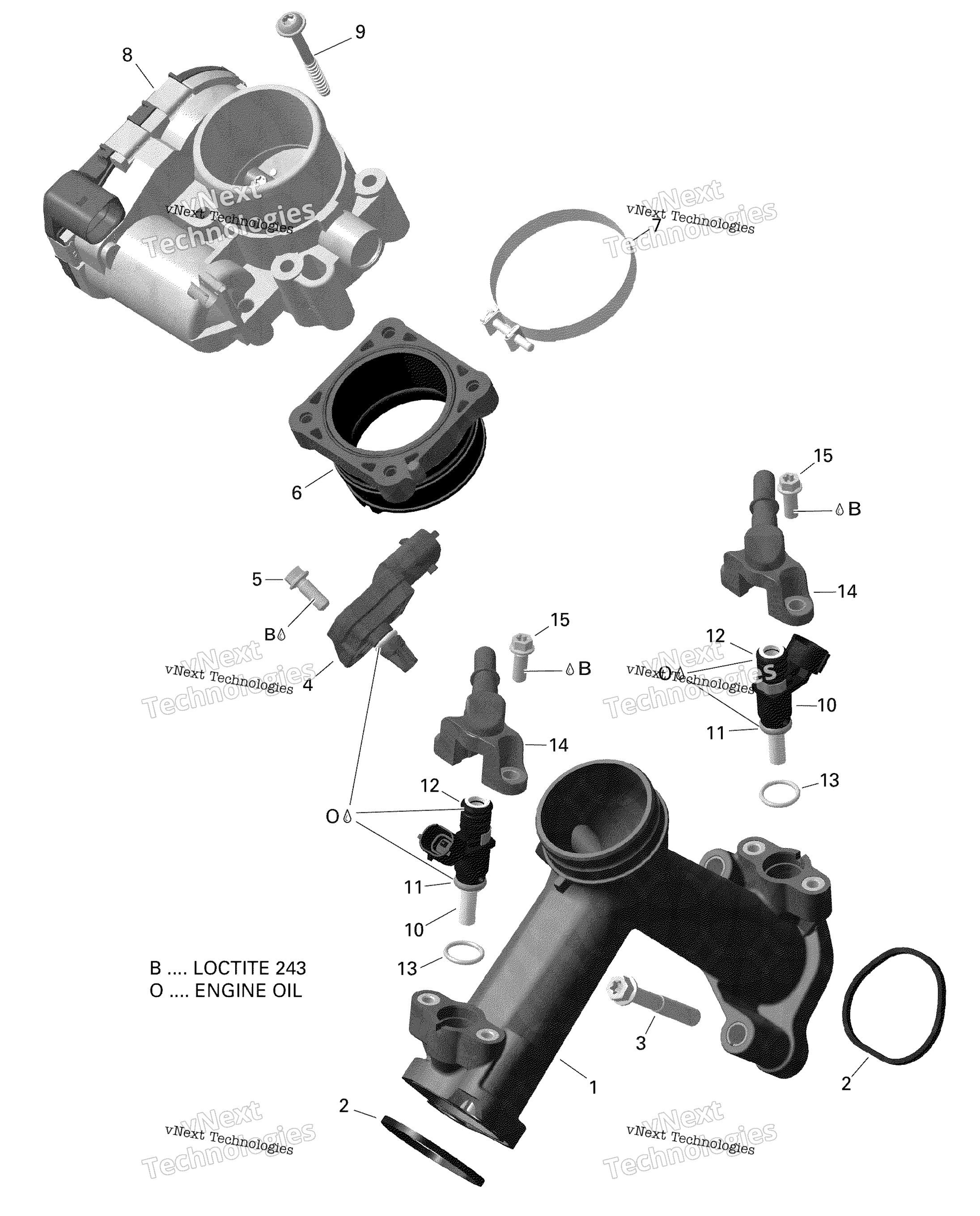Rotax Воздушный впуск коллектор и Throttle кузов