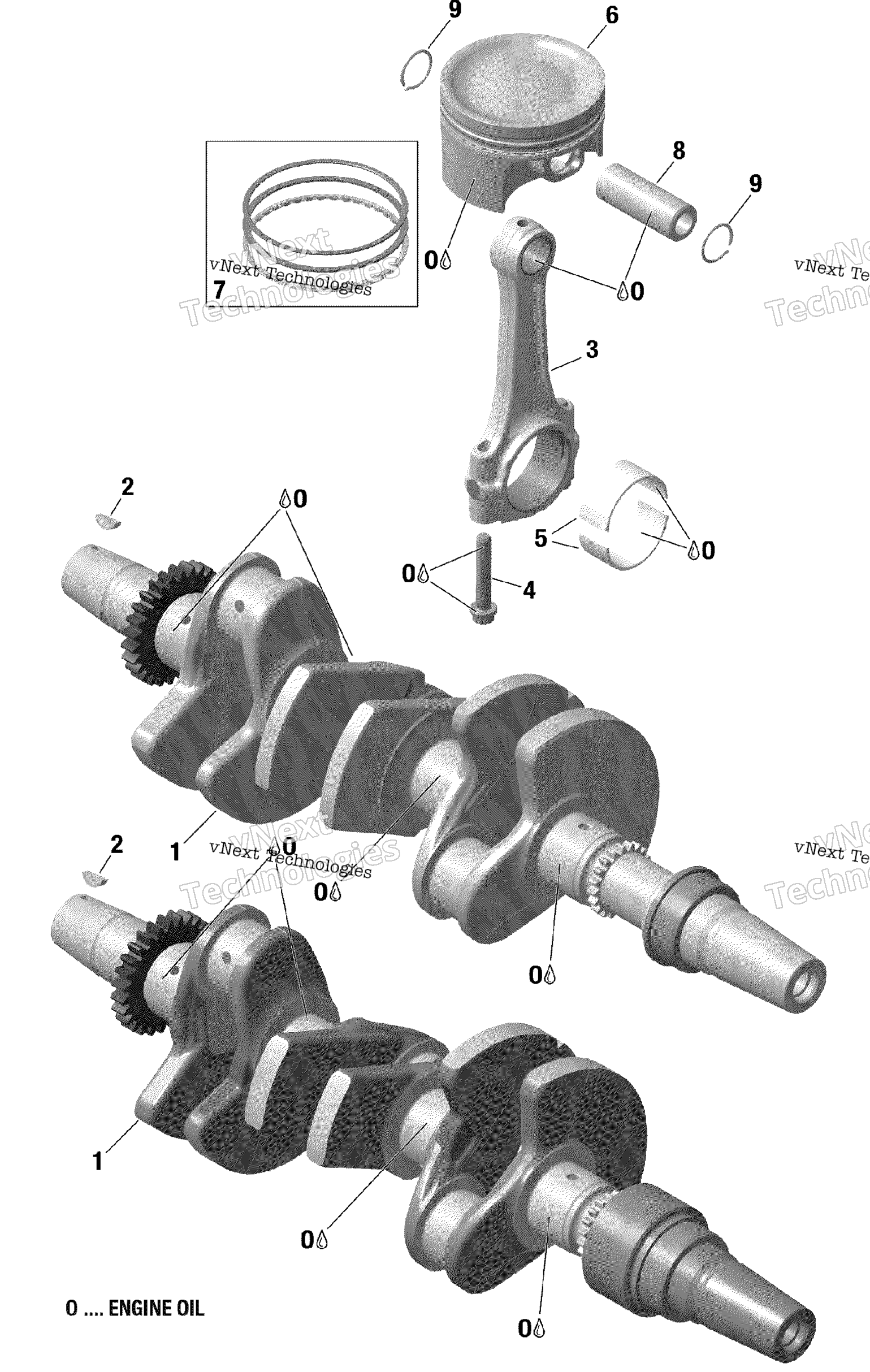 Коленчатый вал And Pistons 900 Ho