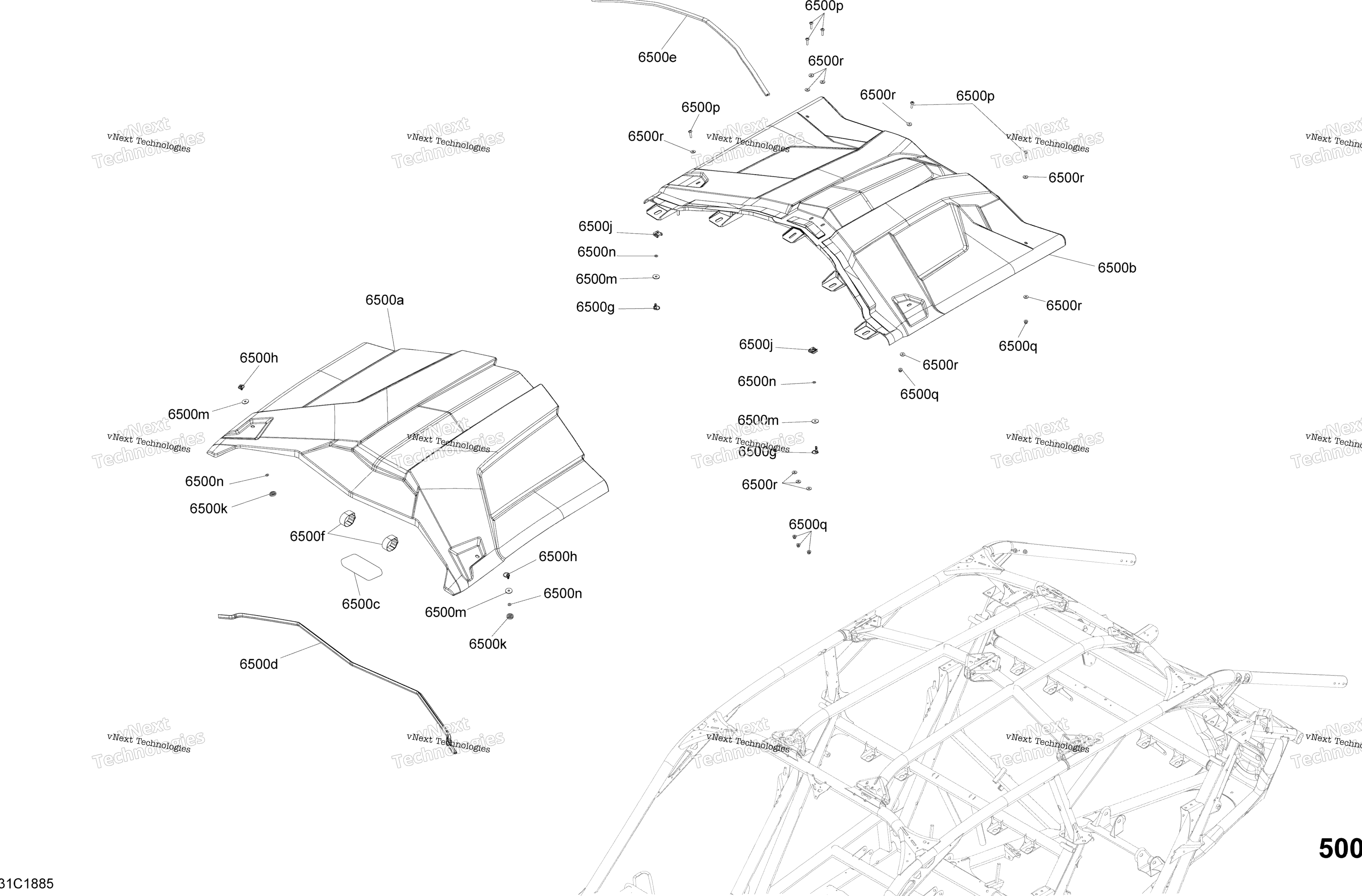 Кузов Roof Part Maverick X3 Max Timeless Black Models - Package Xrsdps