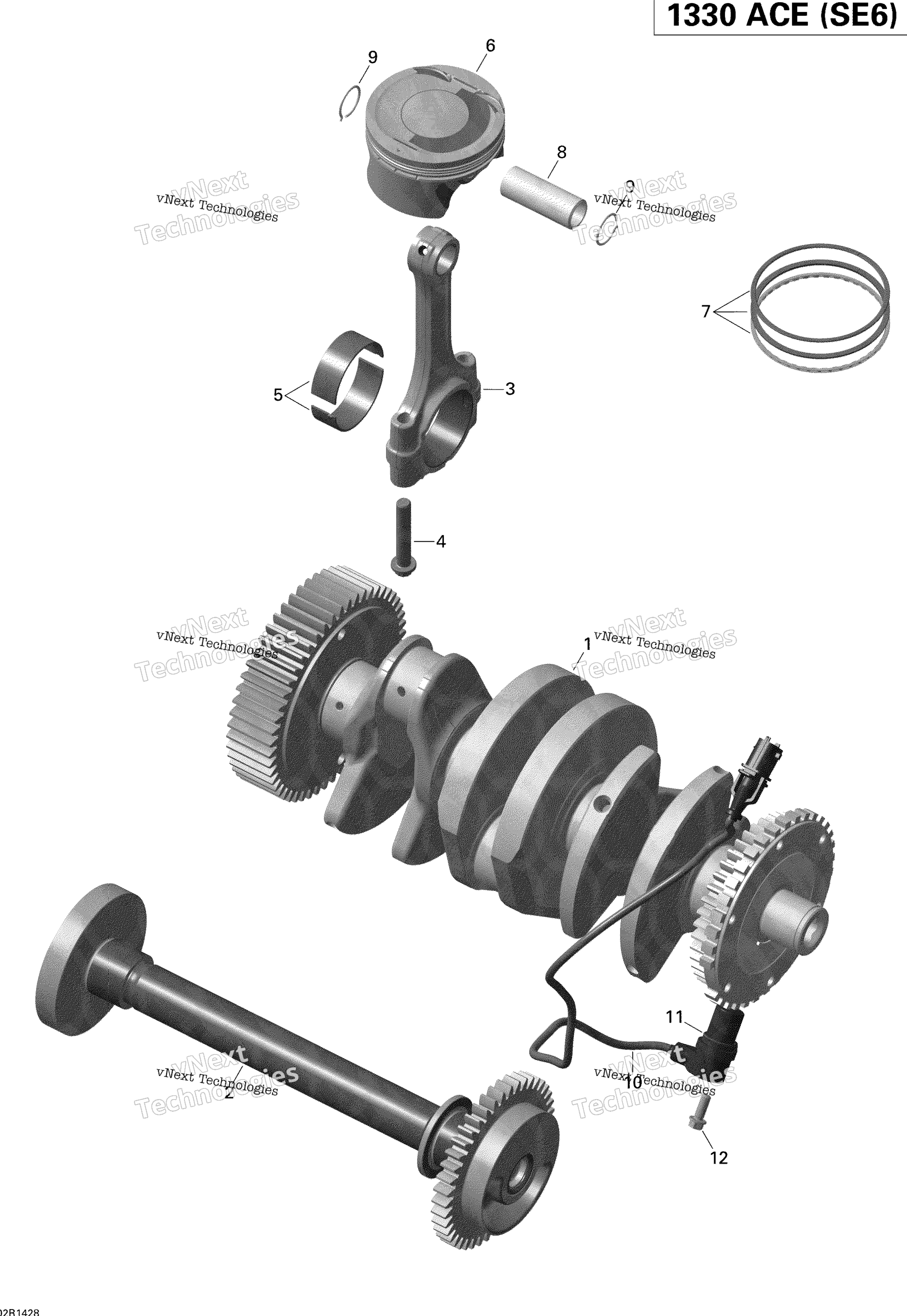 Crankshaft, Pistons и Balance Shaft