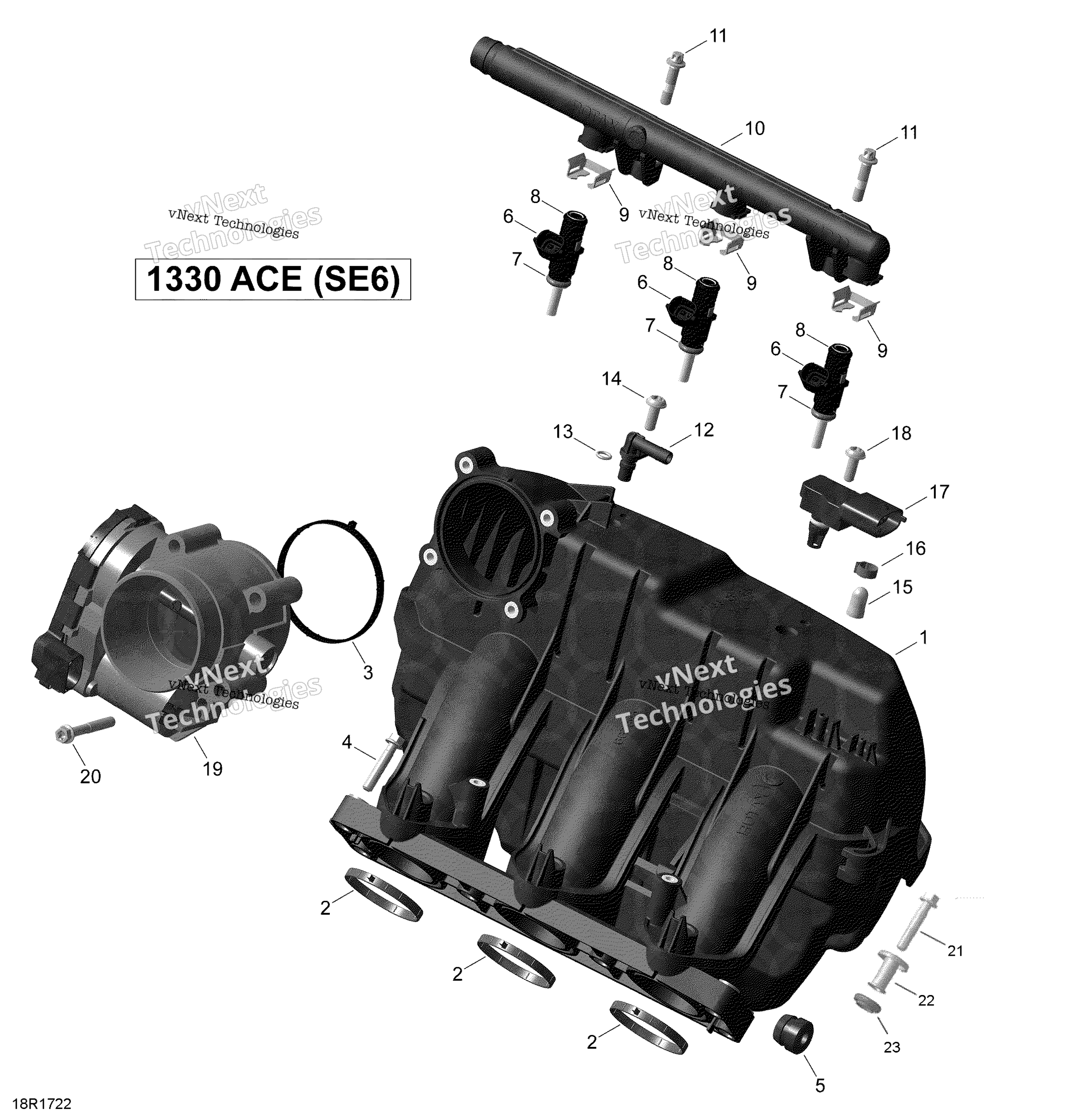 Rotax Воздушный впуск коллектор и Throttle кузов