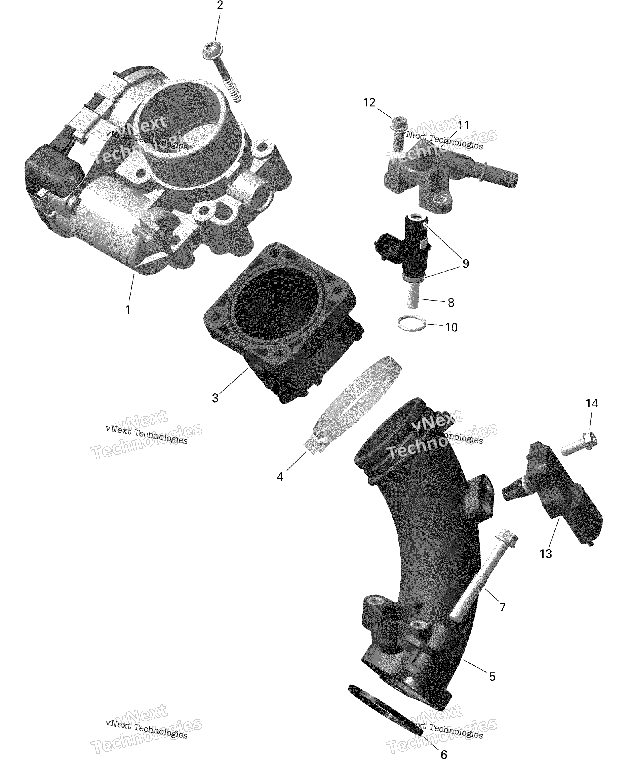 Rotax Воздушный впуск коллектор и Throttle кузов 2