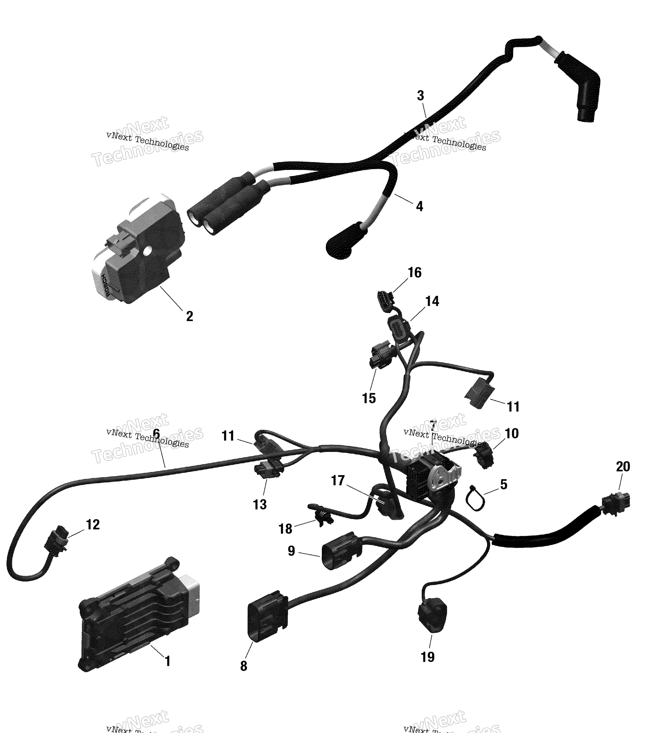 Rotax двигатель жгут и Electronic модуль 122