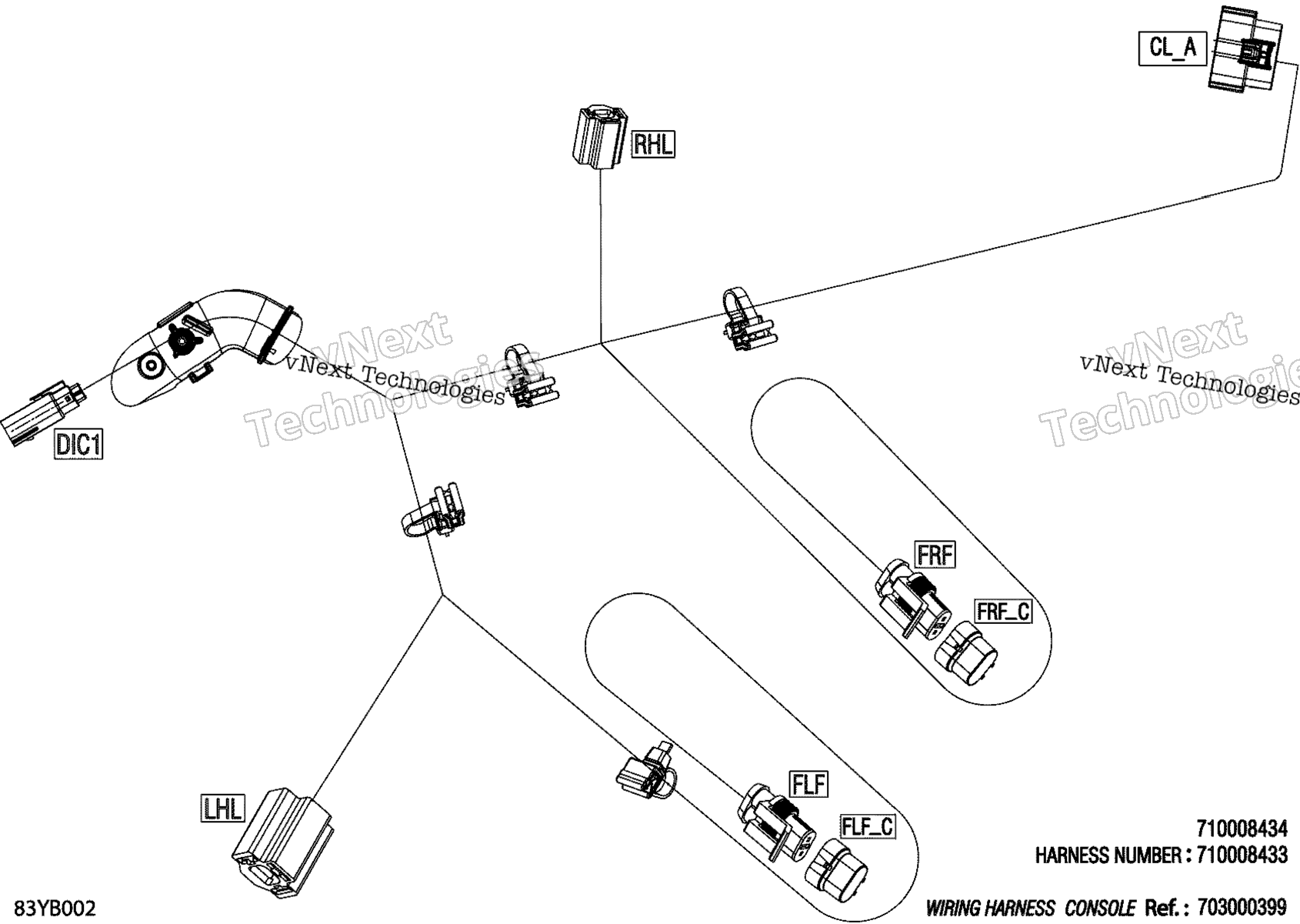 Электрооборудование - Console Wiring Harness - 710008434
