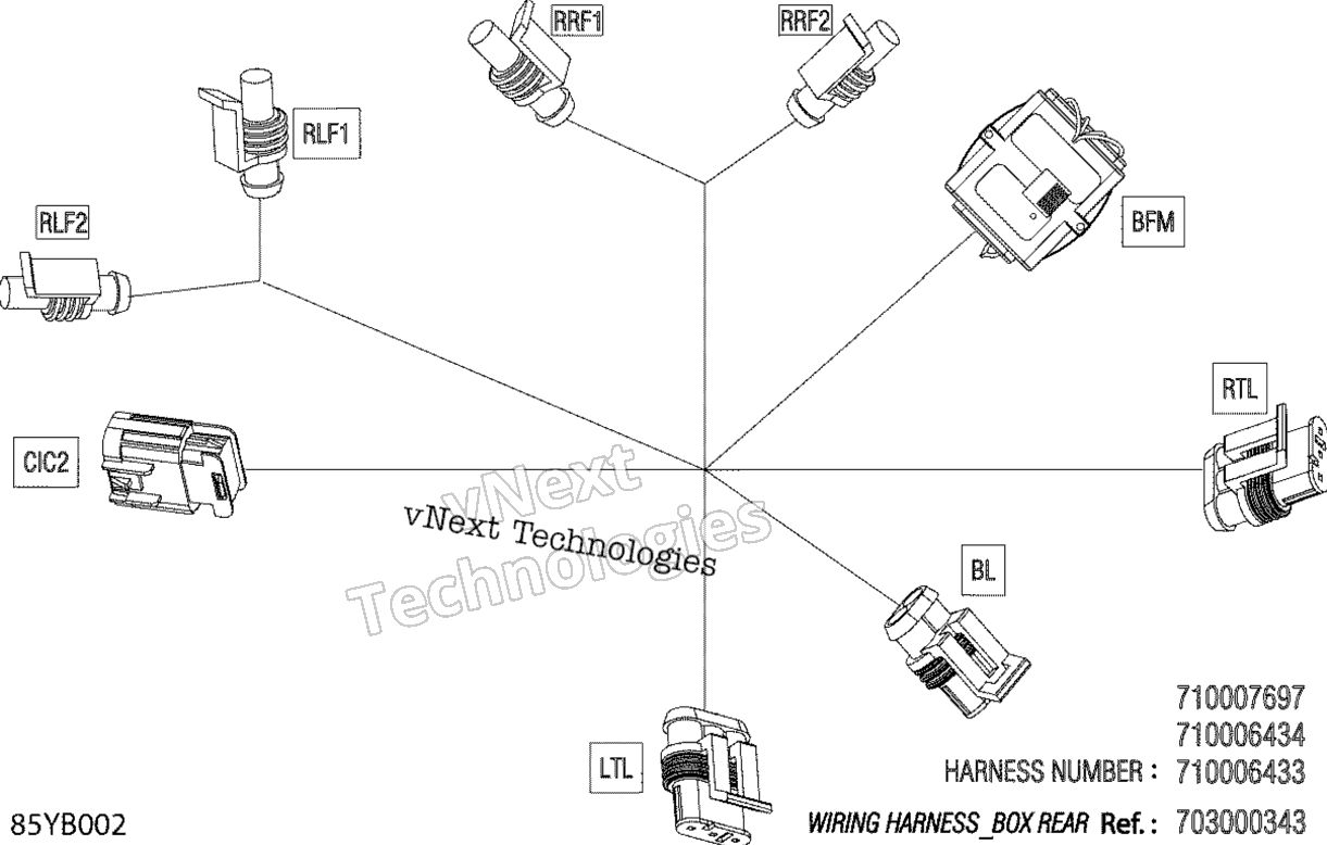 Электрооборудование - Rear Box Wiring Harness - 710007697