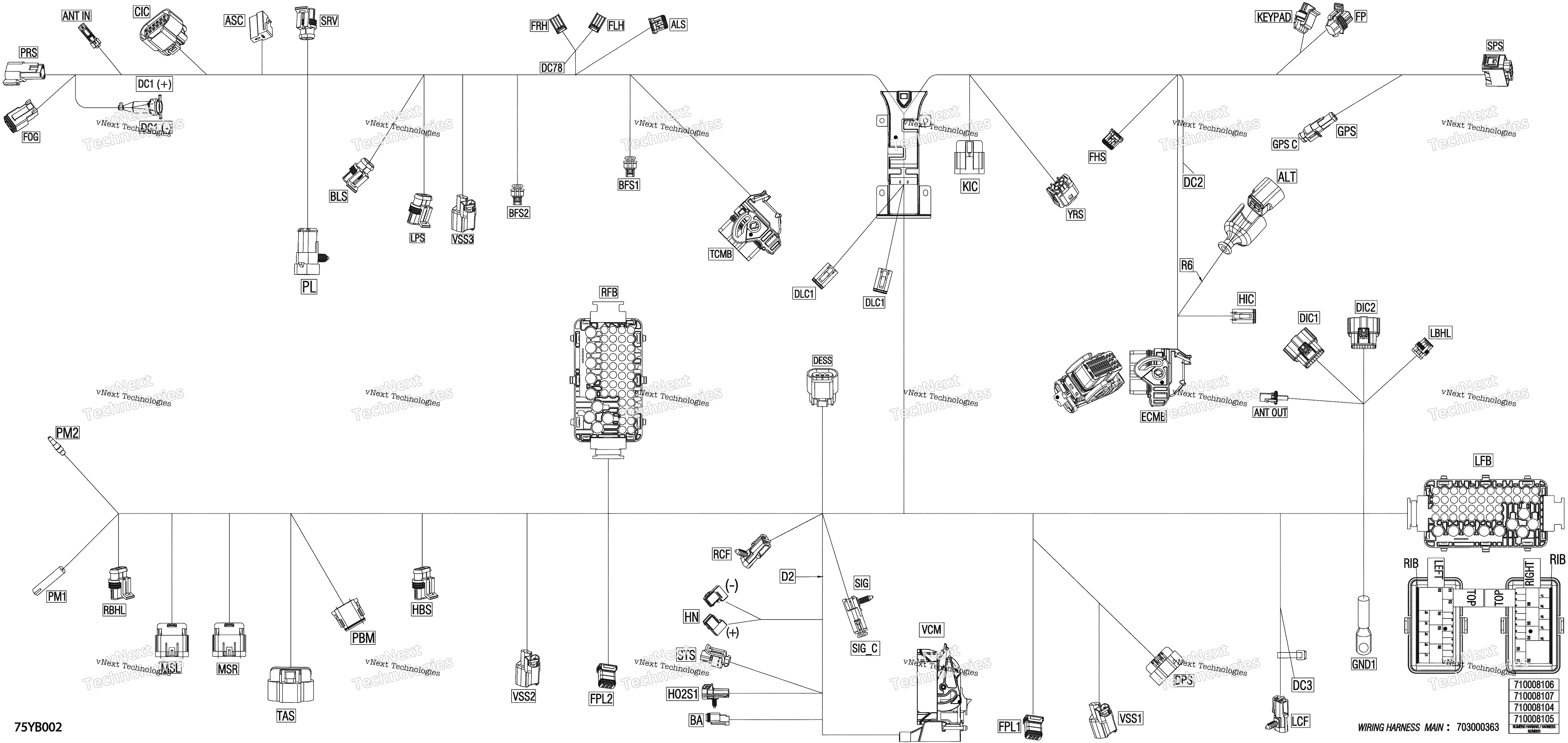 Электрооборудование - Main Harness - 710008105